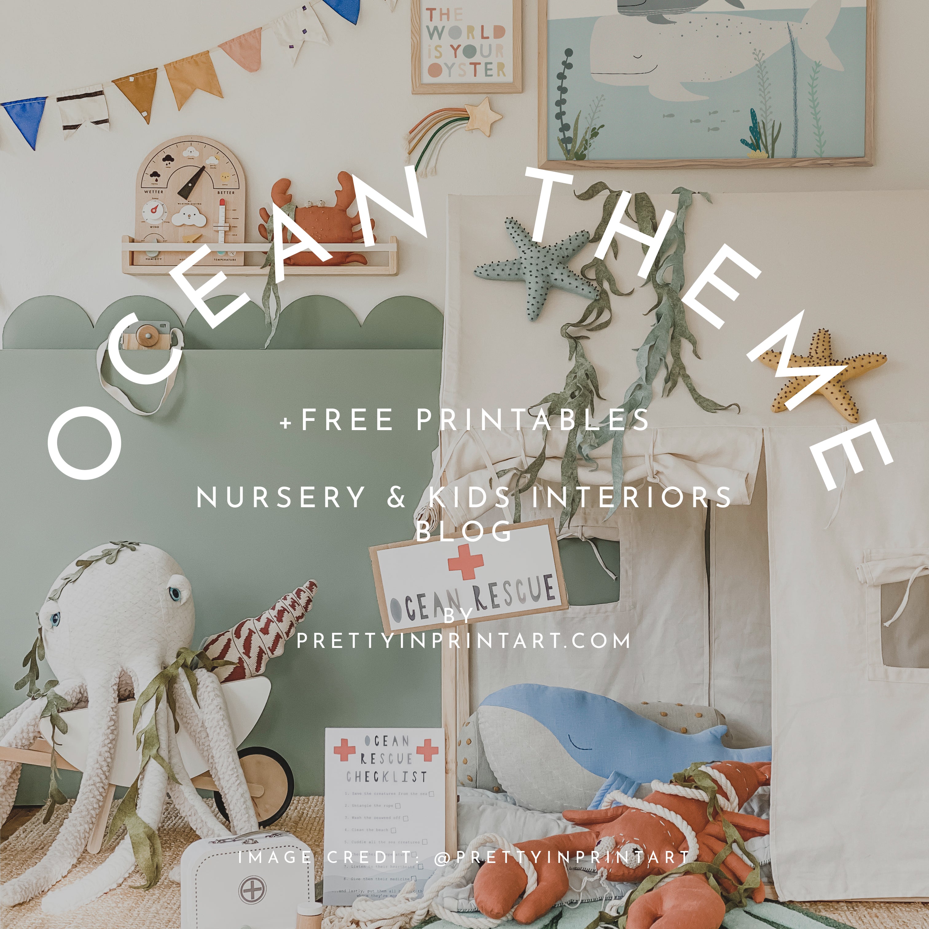 Seaside Bedroom + Free Activity Printables