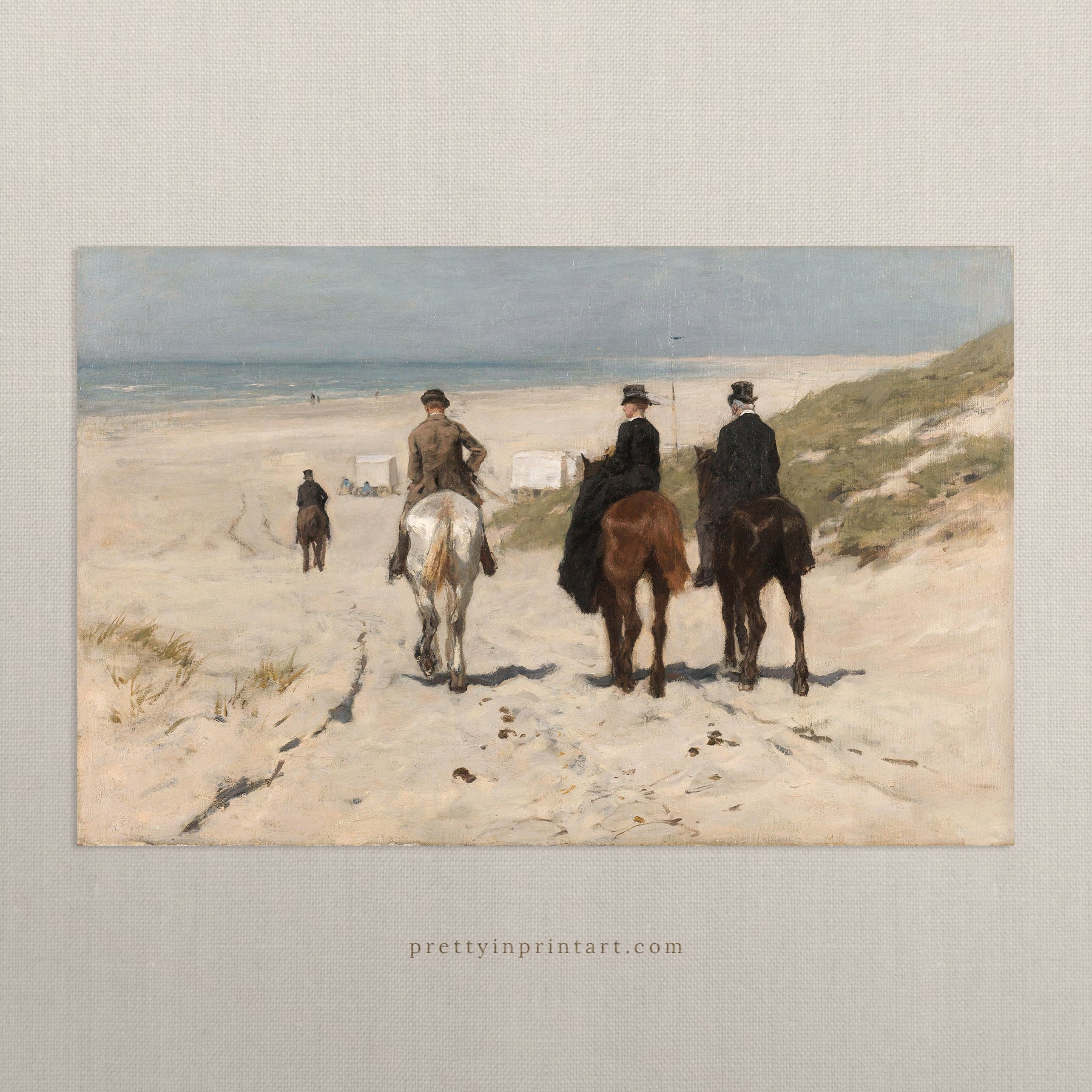 Ausritt am Strand, Landschaft 00822 | Ungerahmt