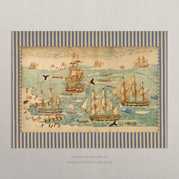 Vintage Ships at Sea Art |  Unframed