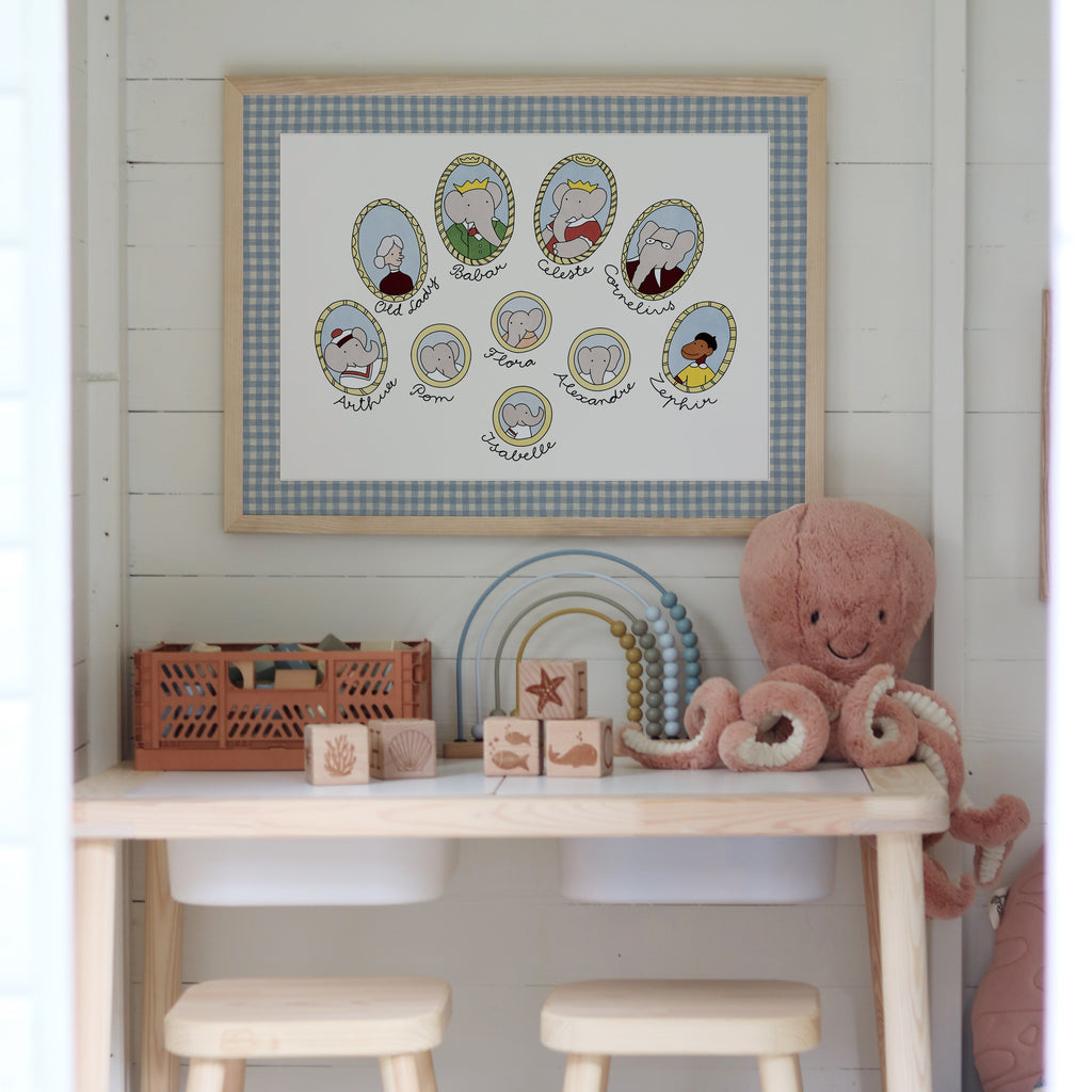 Babar Nursery Art - Family Tree |  Unframed