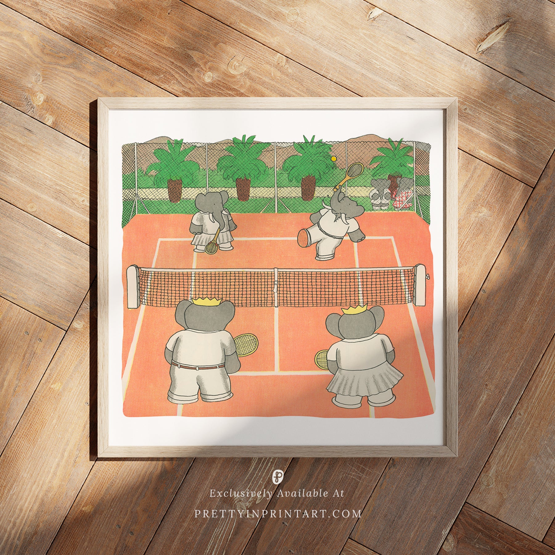 Babar Tennis Square | Gerahmter Druck