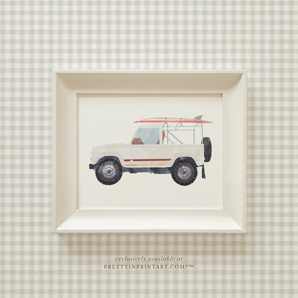 4x4 Land Rover - White Beach |  Unframed