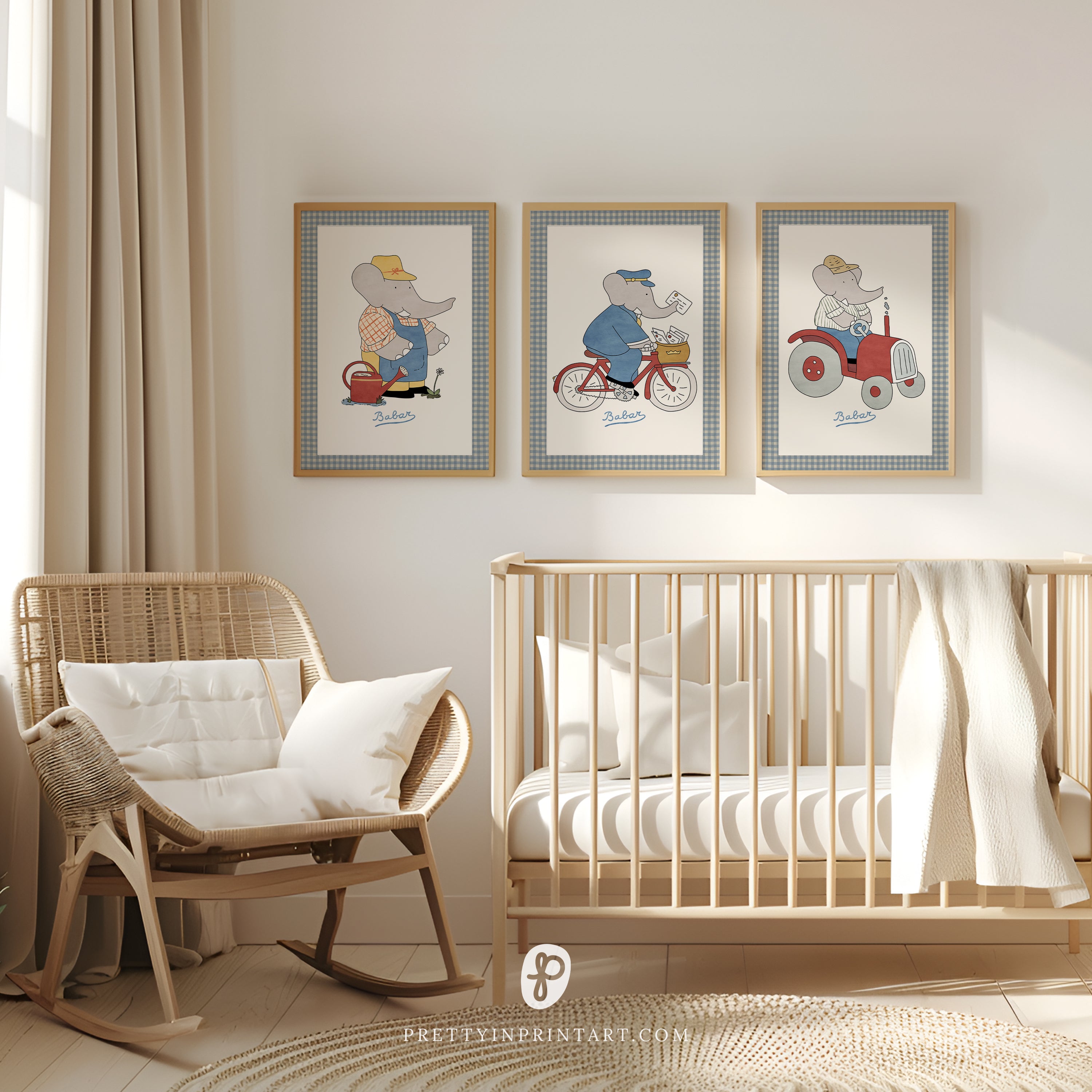 Babar Nursery Art – Bauer | Gerahmter Druck