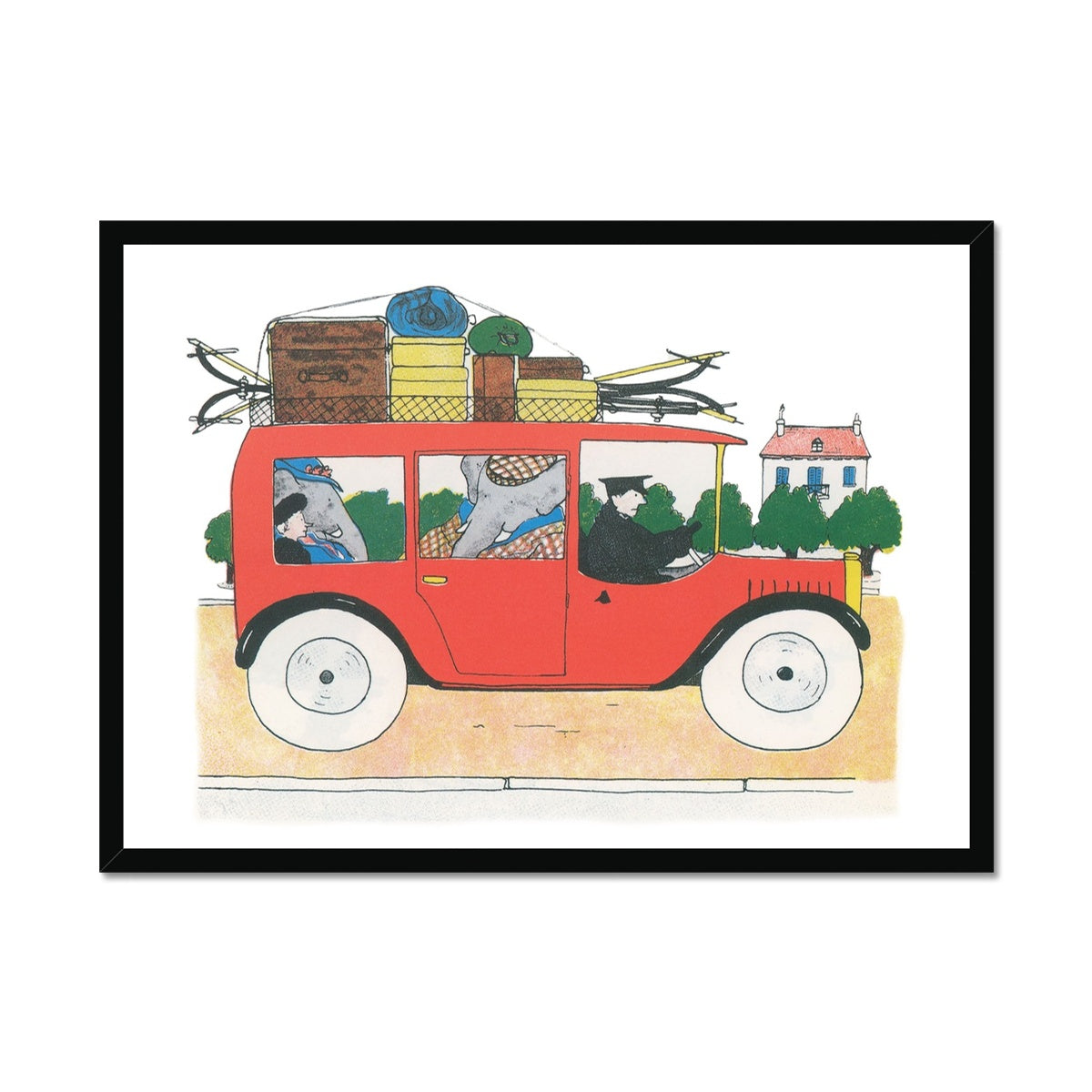 Babar In Car |  Framed Print