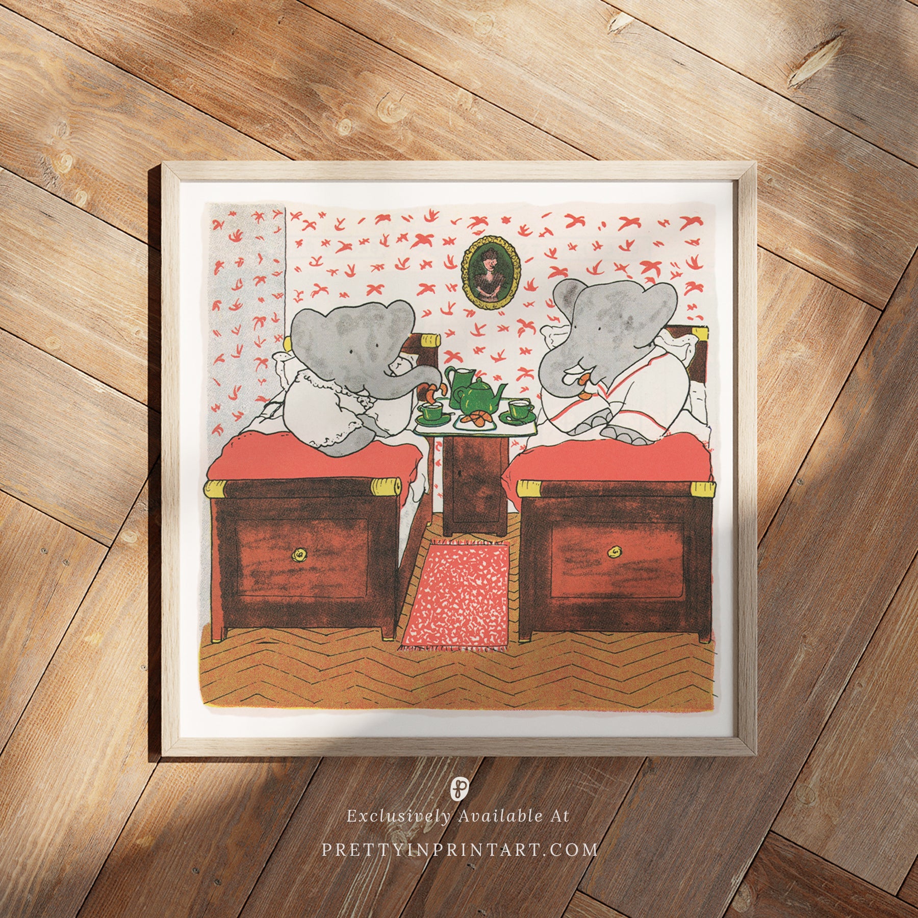 Babar in Bed |  Framed Print