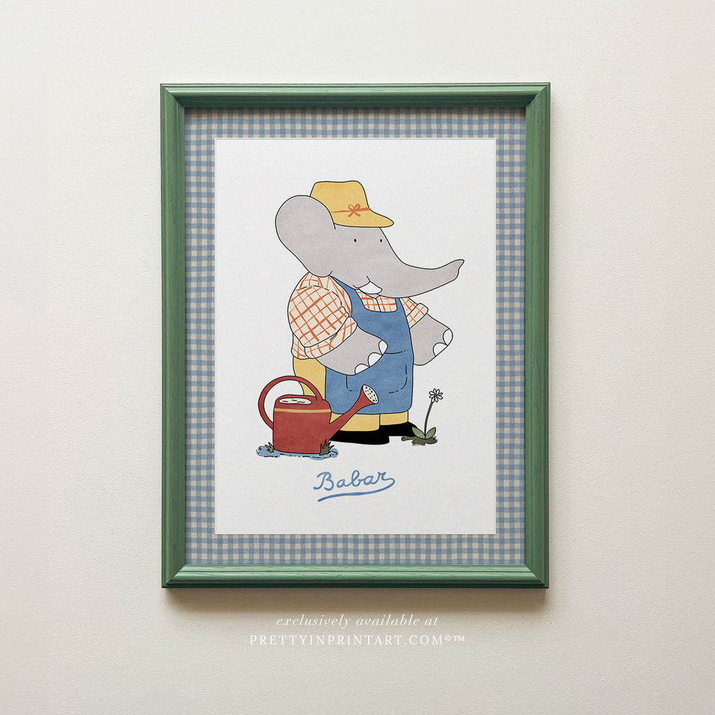 Babar the Gardener |  Framed (Calke Green Farrow & Ball 00303)