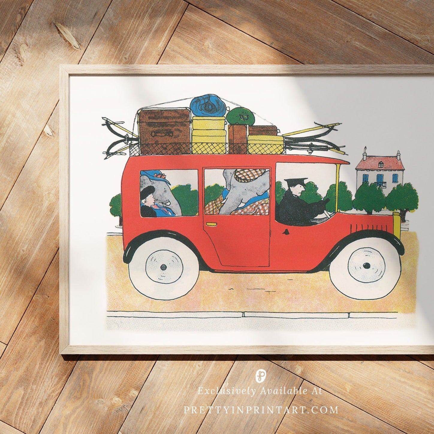 Babar In Car |  Framed Print