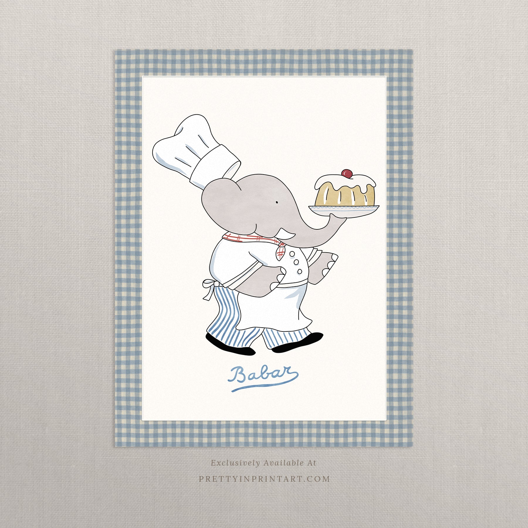 Babar Nursery Art - Chef |  Unframed