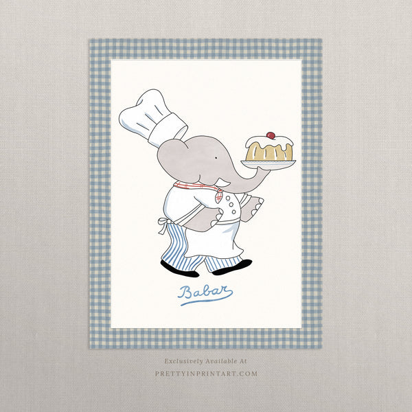 Babar Nursery Art - Chef |  Unframed