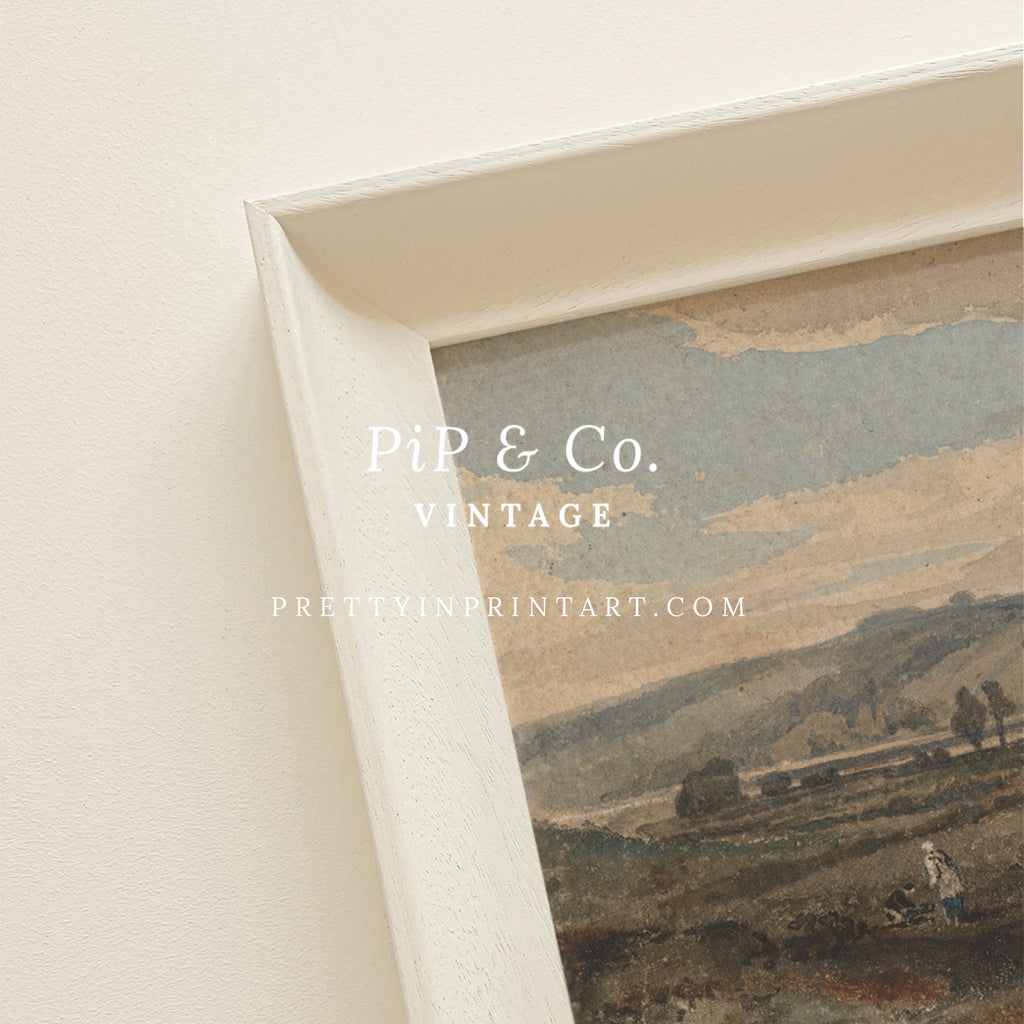 Vintage Landscape 00516 |  Framed (Hollyhock Little Greene 00304)