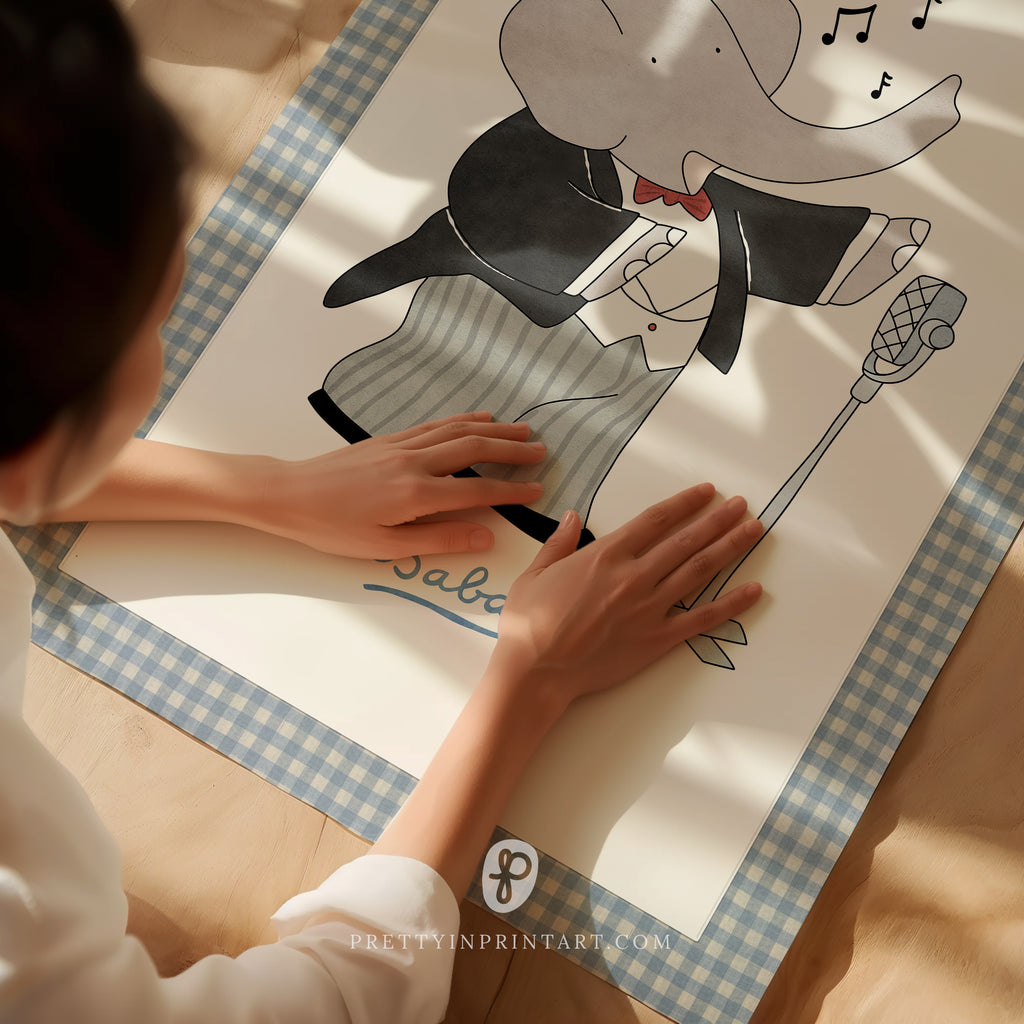 Babar Nursery Art - Singer |  Unframed