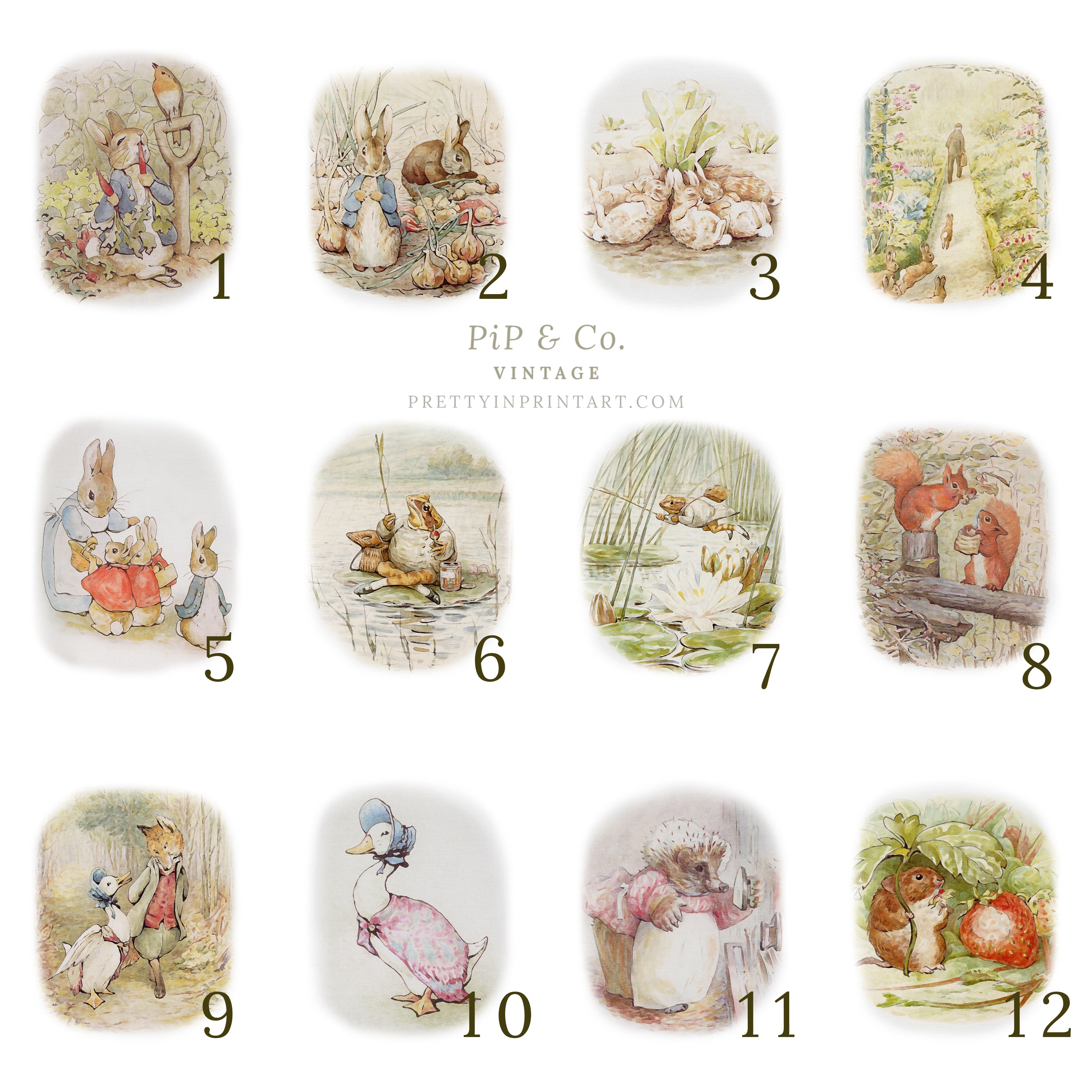 Beatrix Potter, individuell gerahmt mit @roseywoodinteriors