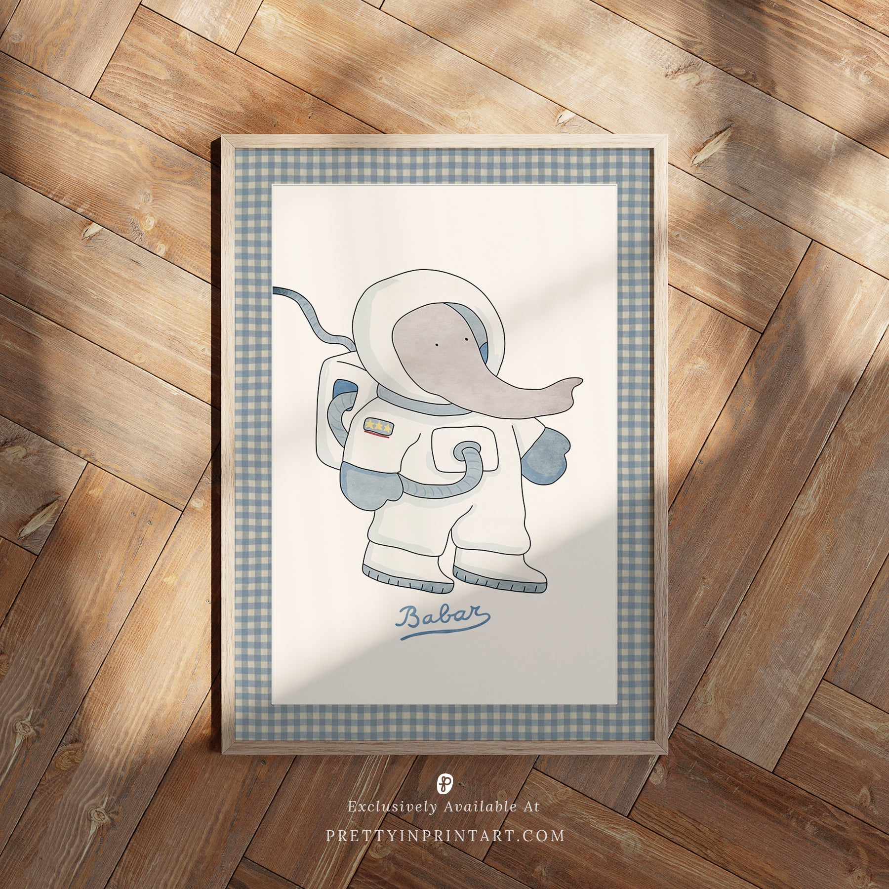 Babar Nursery Art - Astronaut |  Framed Print