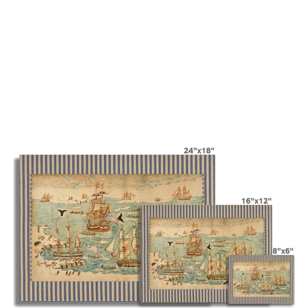 Vintage Ships at Sea Art |  Unframed