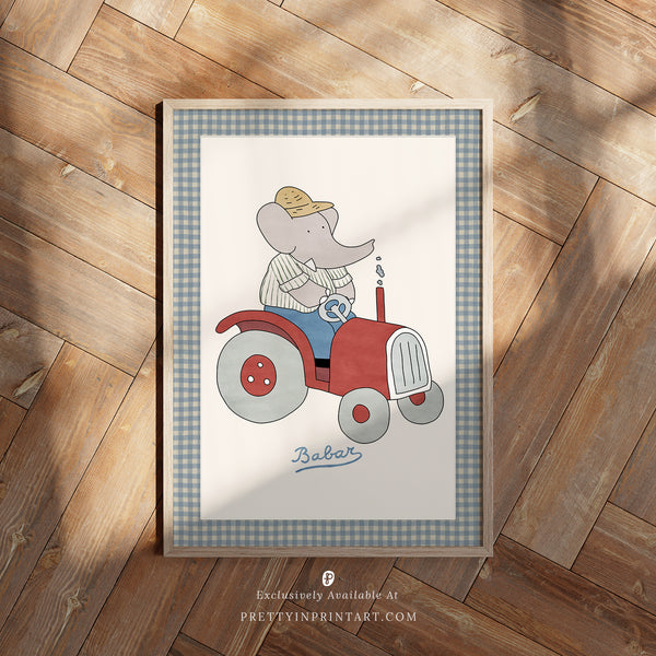 Babar Nursery Art - Farmer |  Framed Print