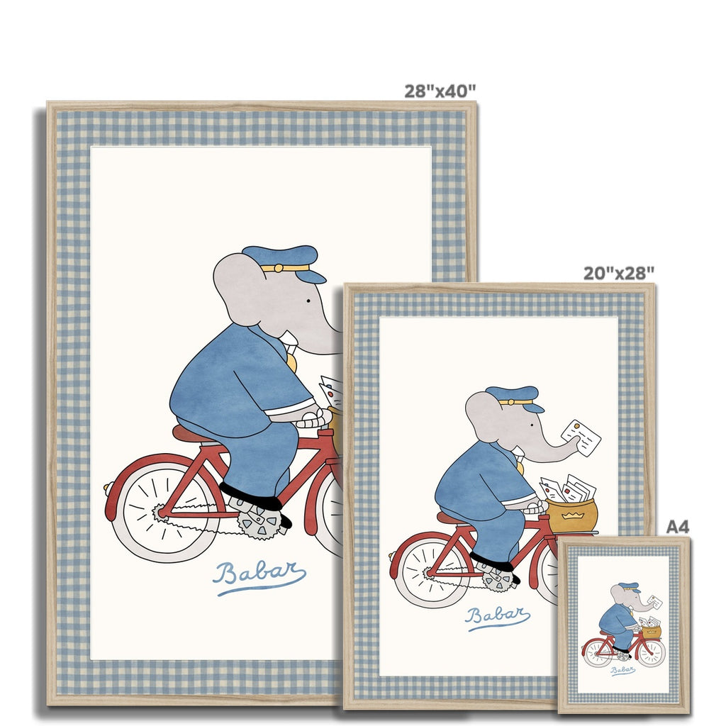 Babar Nursery Art - Postman |  Framed Print