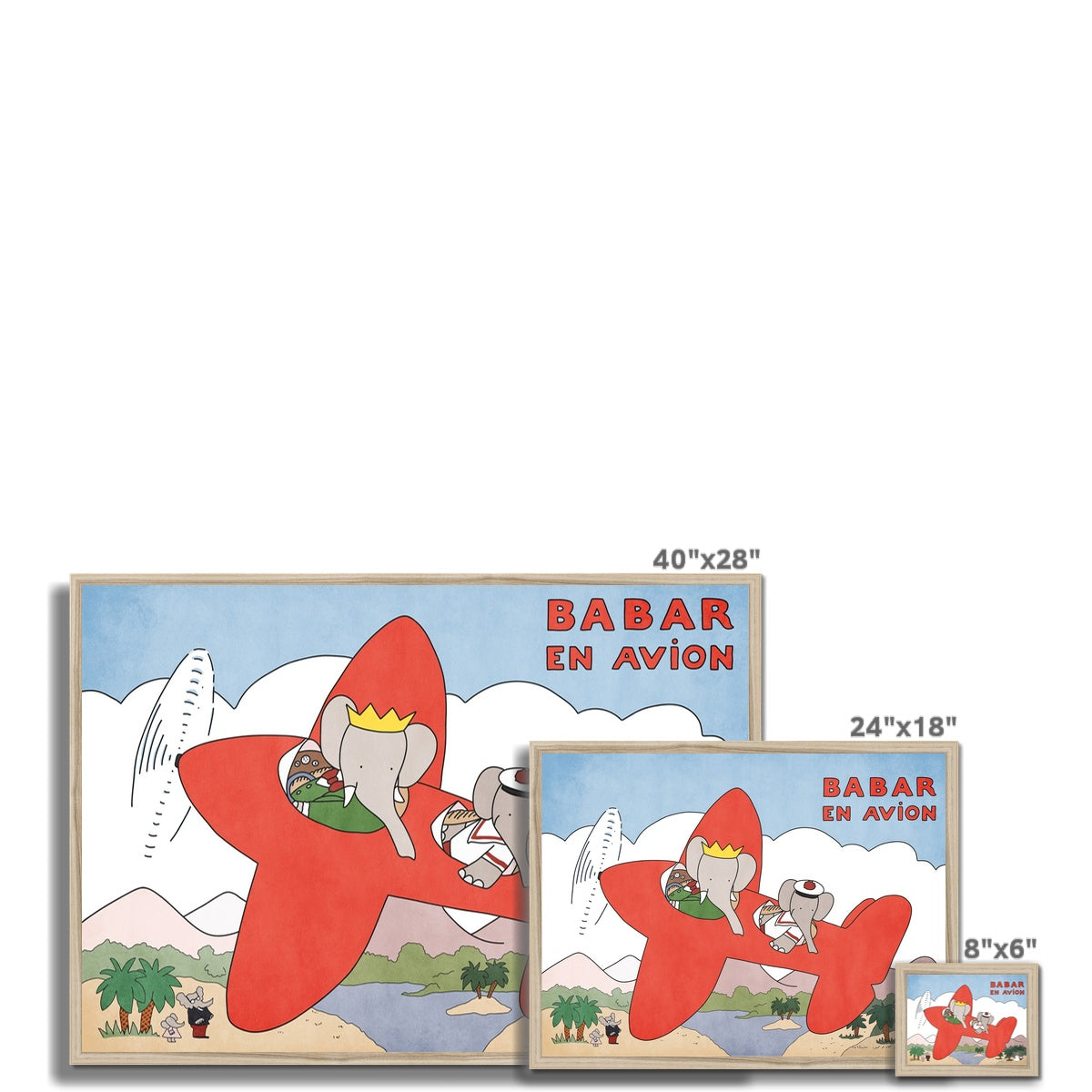 Babar En Avion Art Print |  Framed Print