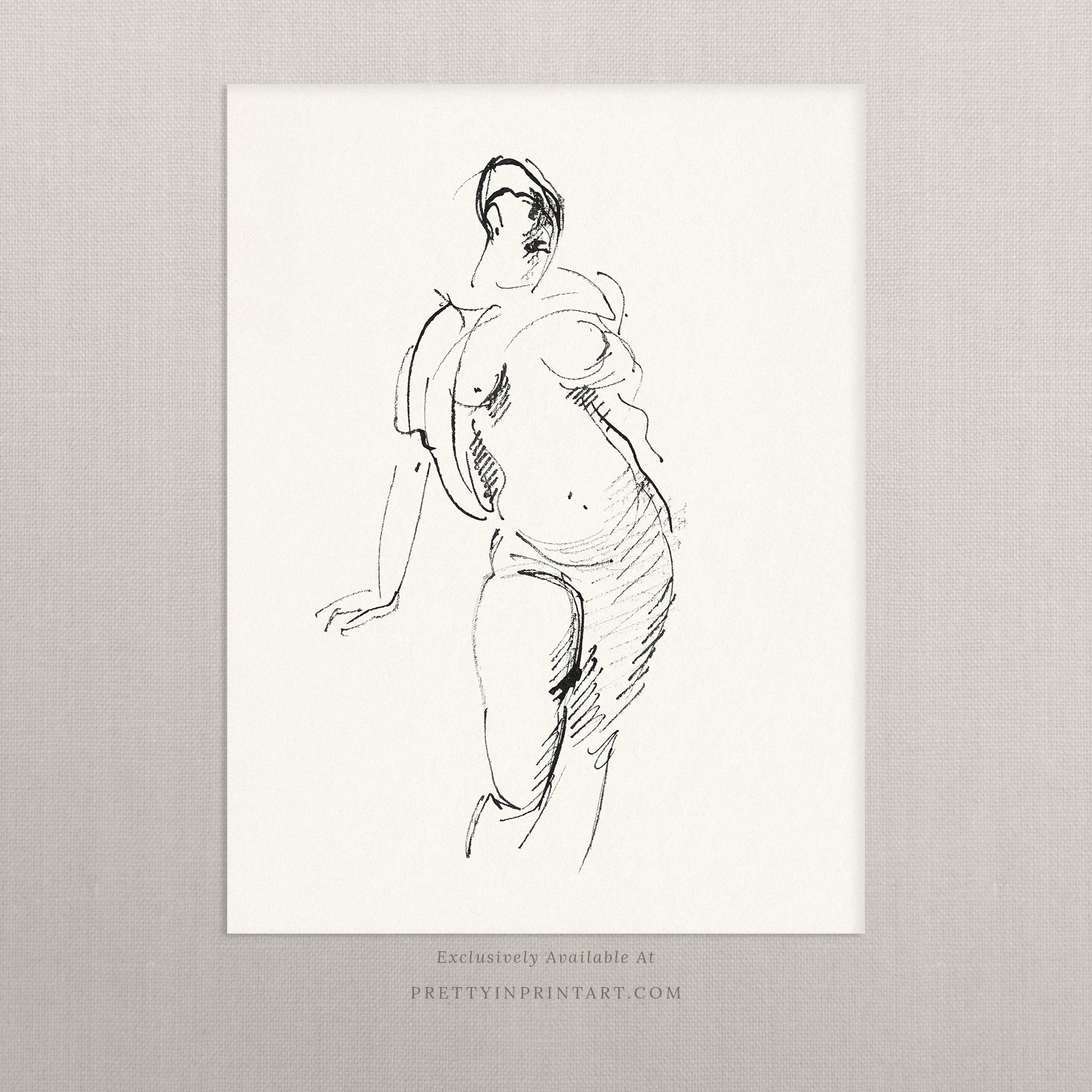 Nude Line Drawing Art 00528 | Unframed