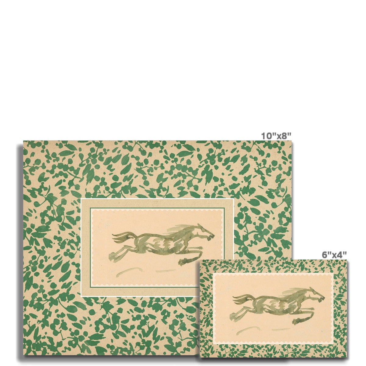 Horse Art, Light Green, 00635 |  Unframed