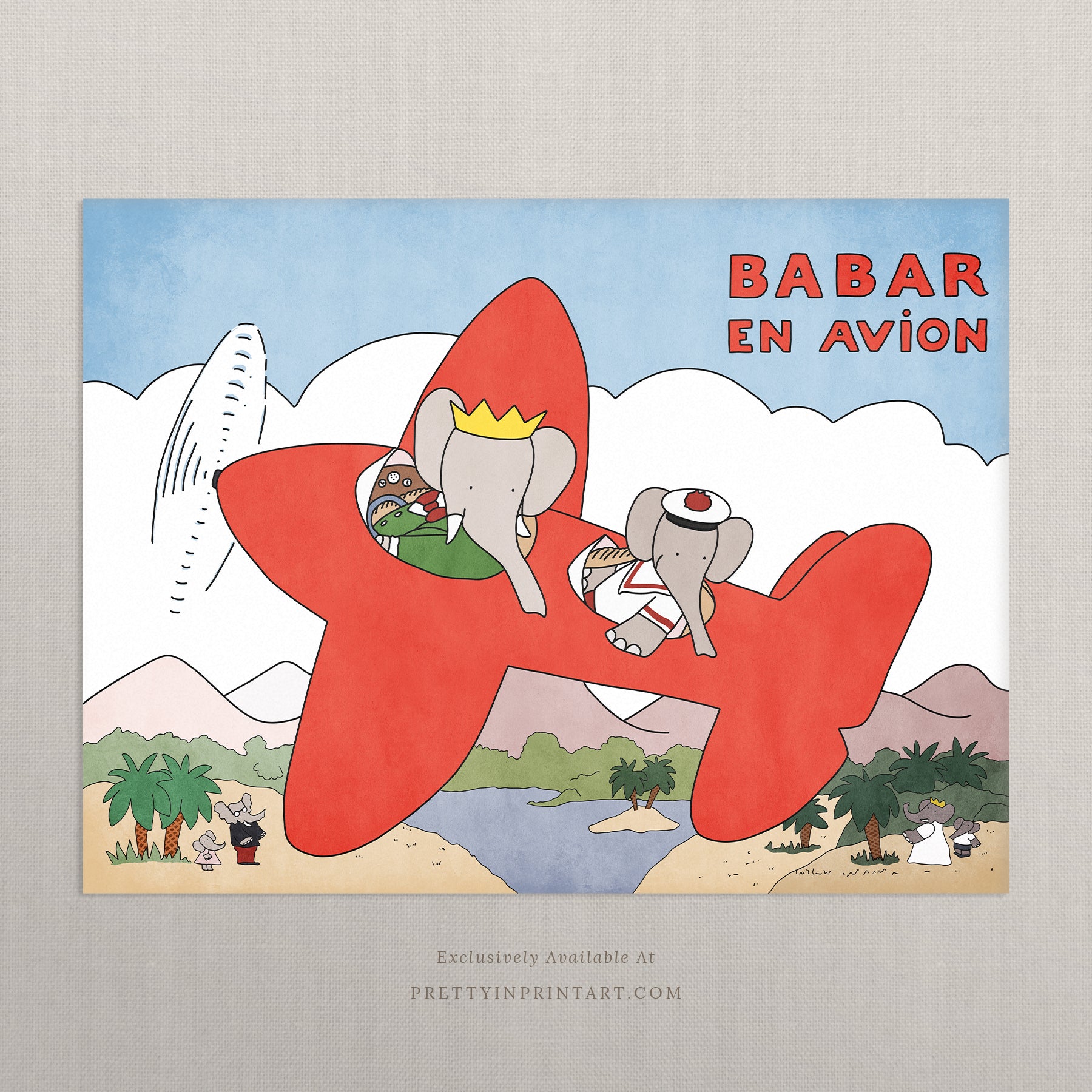 Babar En Avion Kunstdruck | Ungerahmt