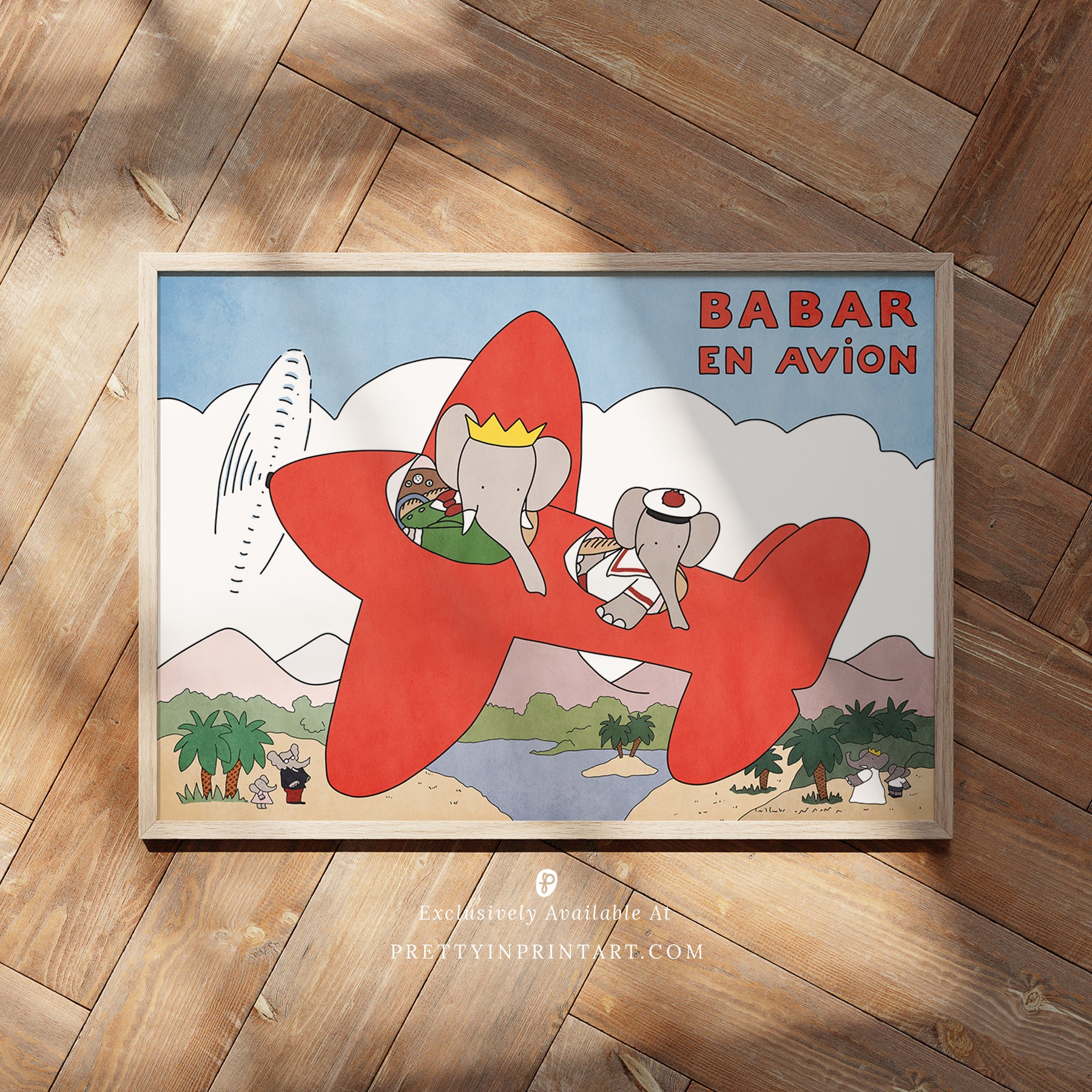 Kunstdruck „Babar En Avion“ | Gerahmter Druck