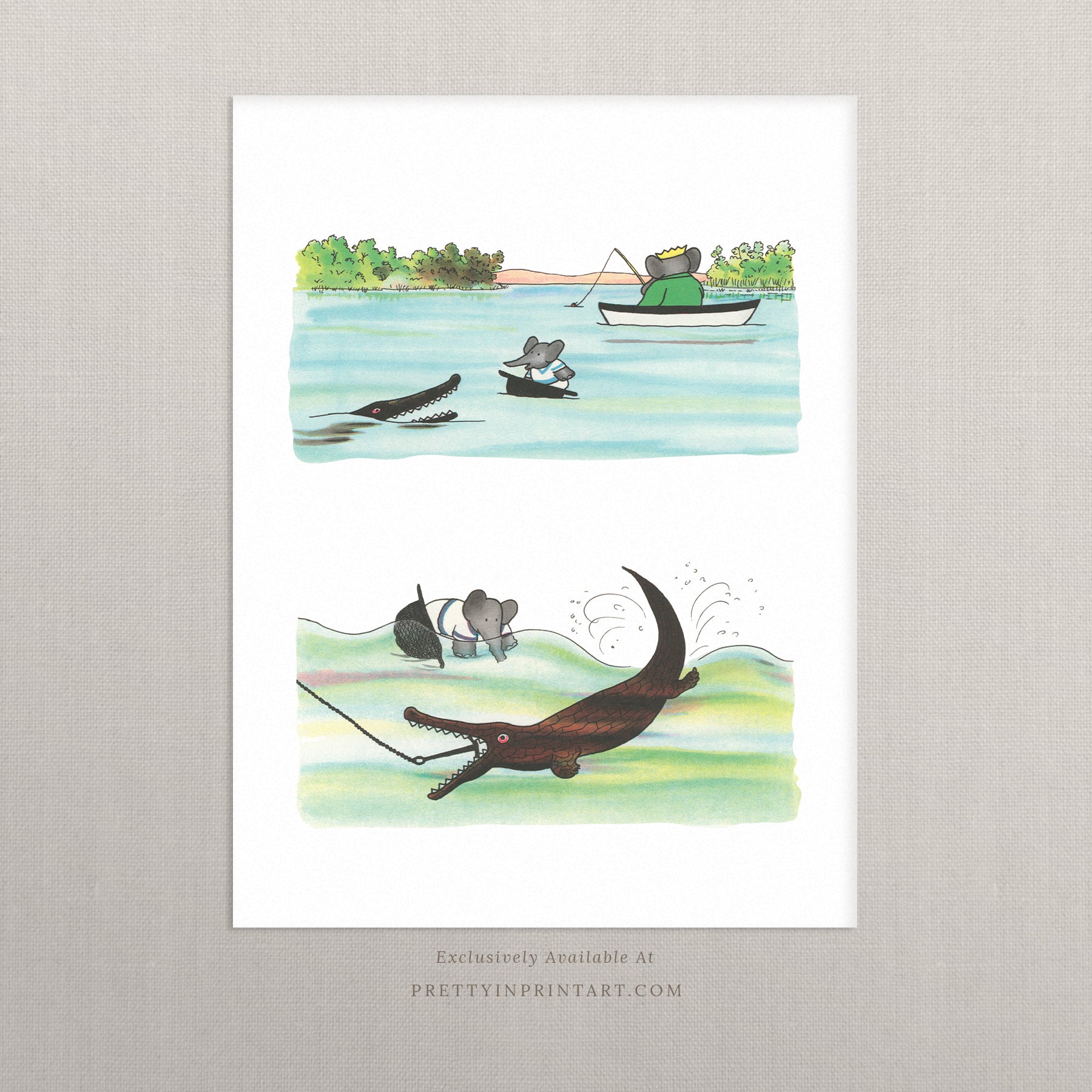 Babar Crocodile 003 |  Unframed