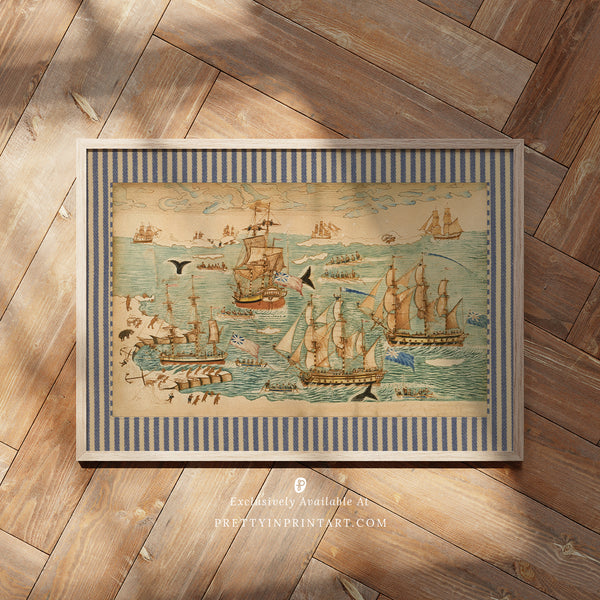 Vintage Ships at Sea Art |  Framed Print