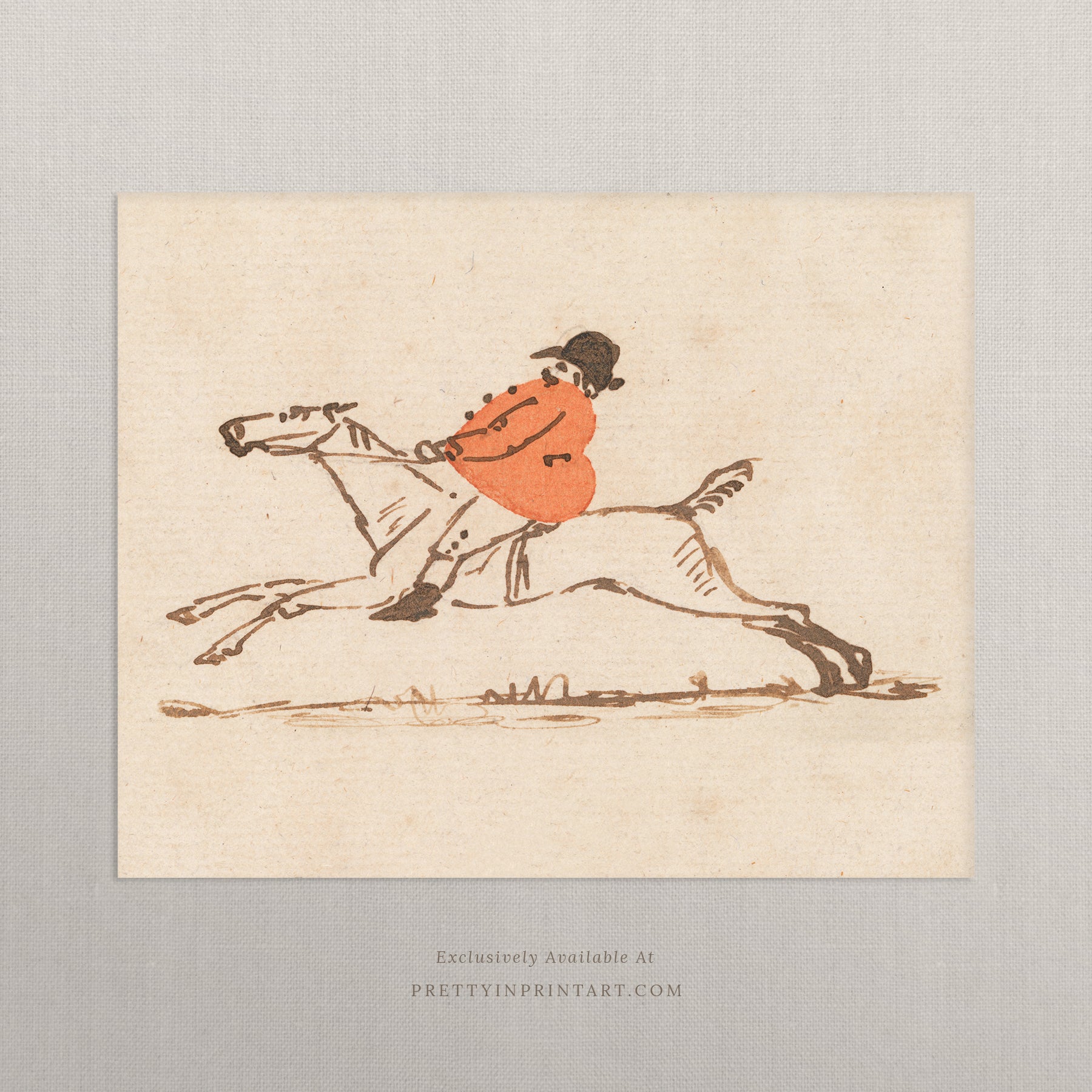 Hunting Scene Sketch Art |  Unframed