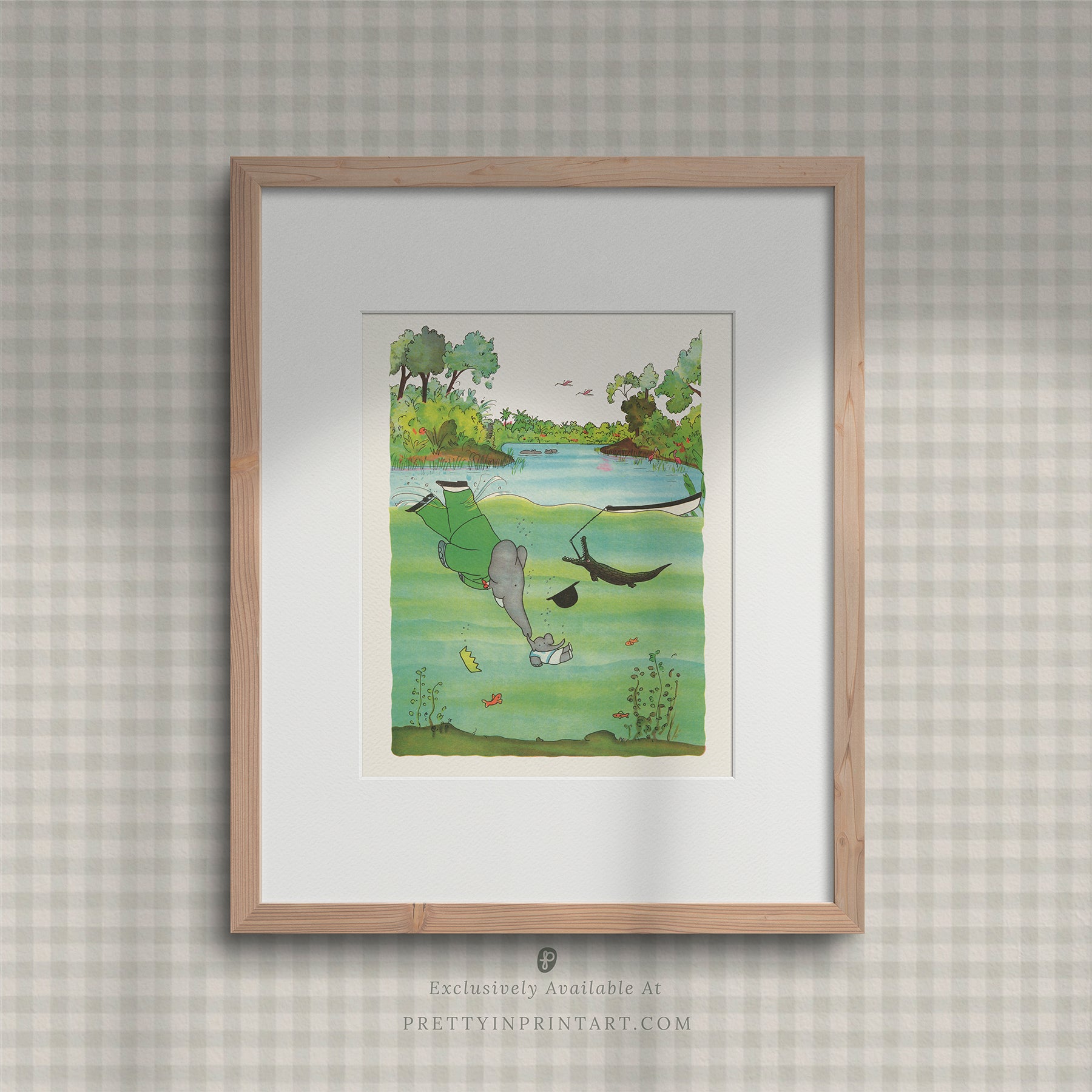 Babar Crocodile 001 |  Framed & Mounted Print