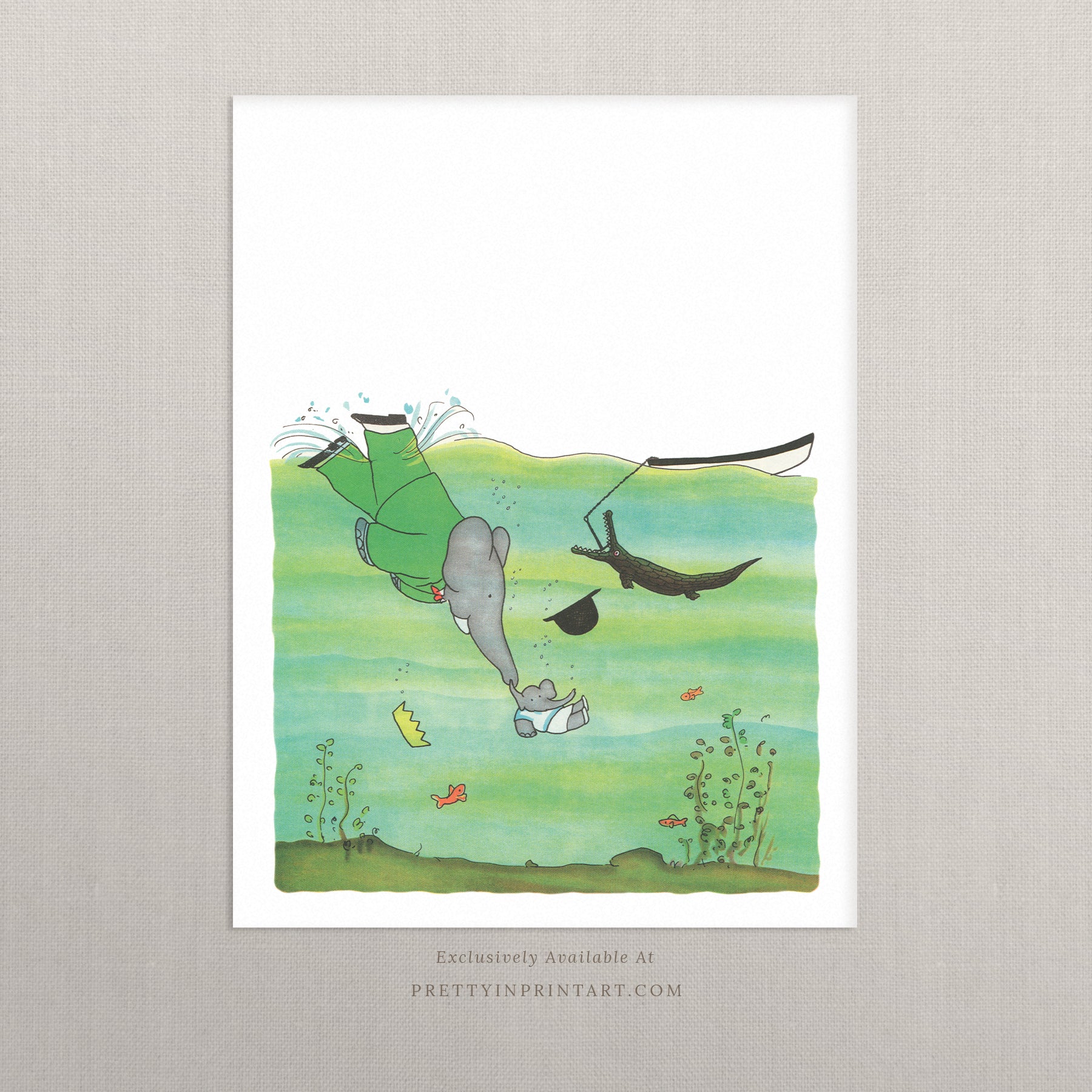 Babar Crocodile 002 |  Unframed