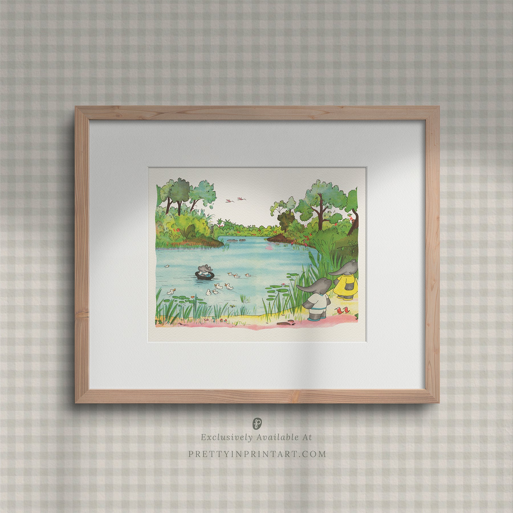 Babar On the Pond |  Framed & Mounted Print