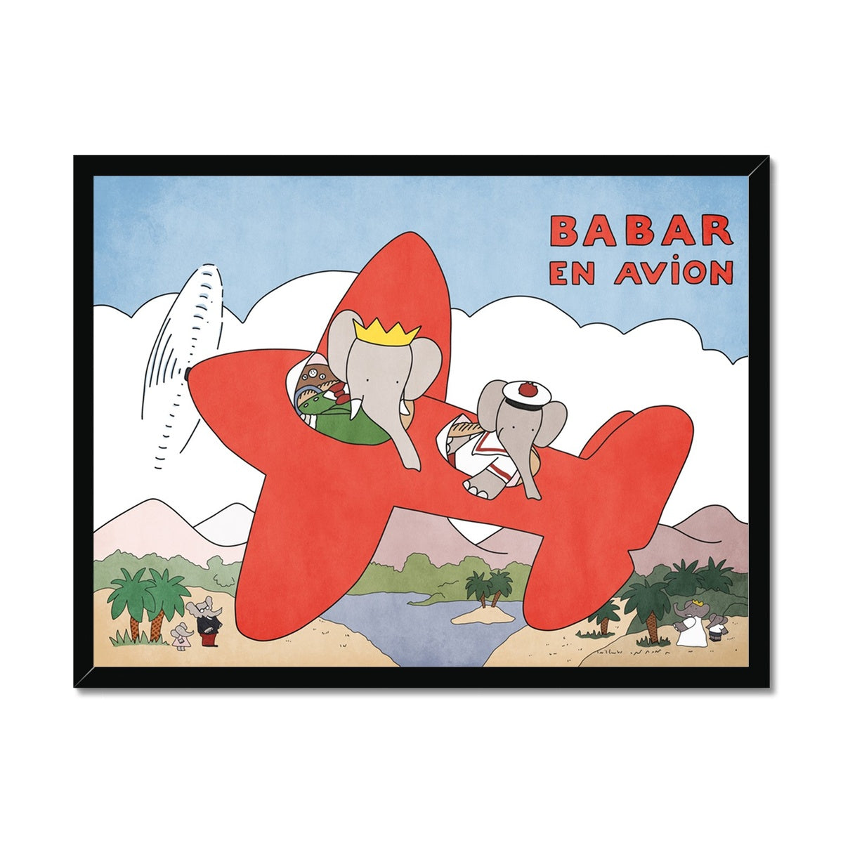 Babar En Avion Art Print |  Framed Print