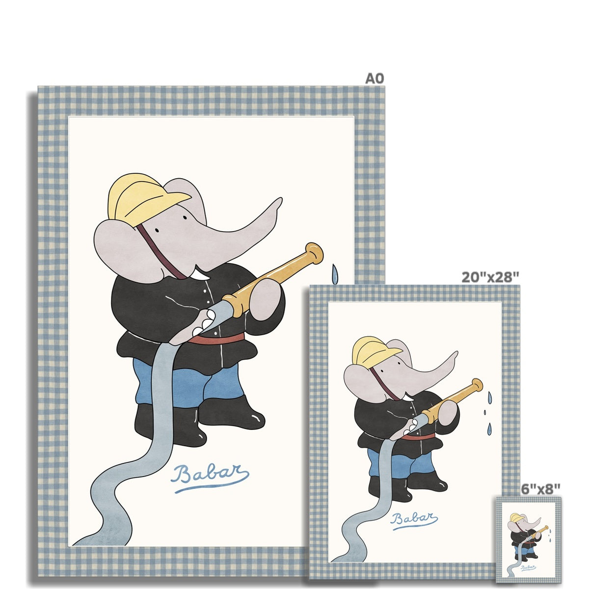 Babar Nursery Art - Fireman |  Unframed