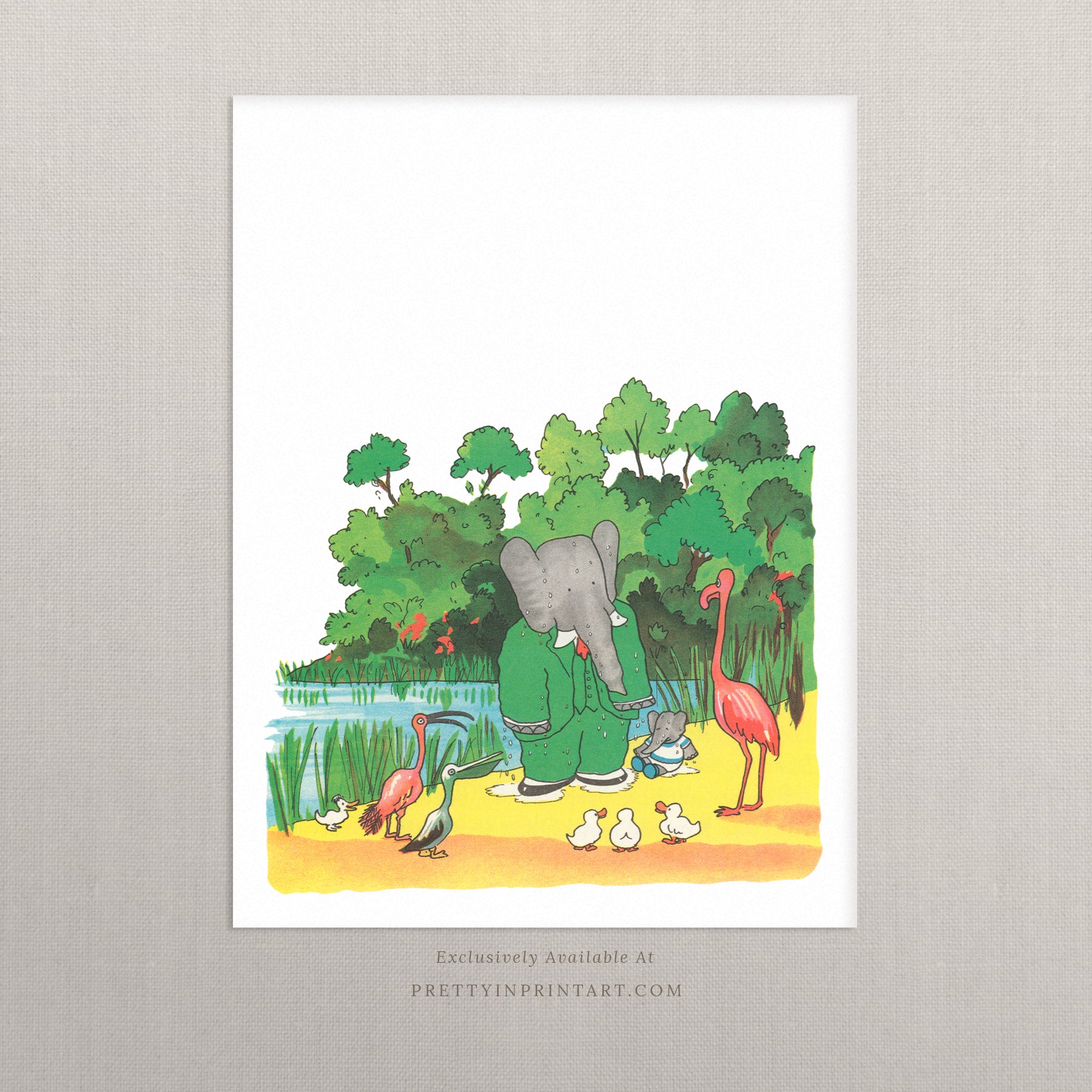 Babar Flamingo | Ungerahmt