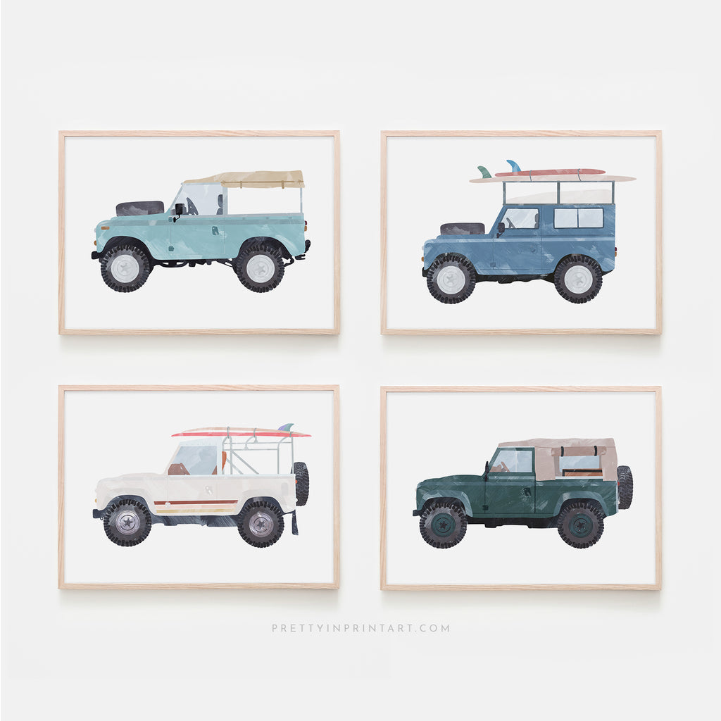 4x4 Land Rover - White Beach |  Unframed