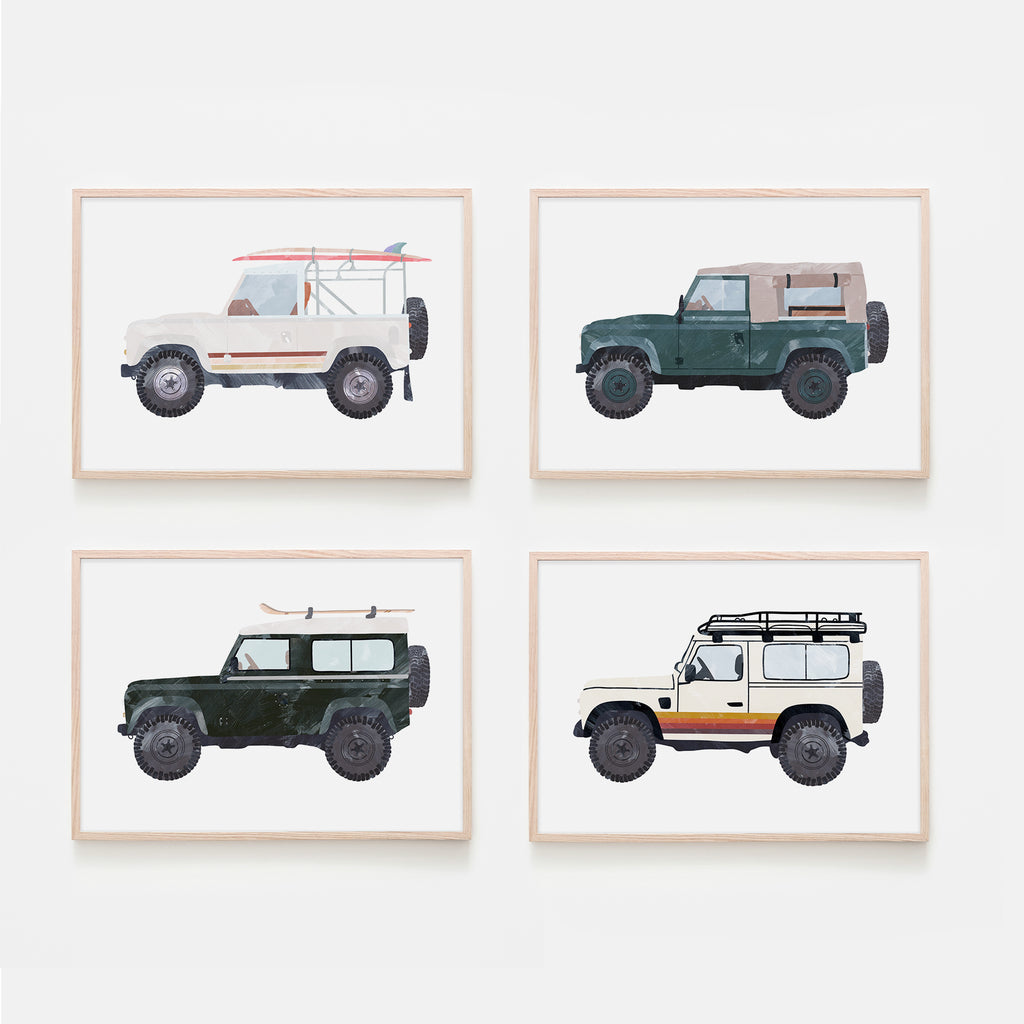 4x4 Land Rover - White Beach |  Unframed