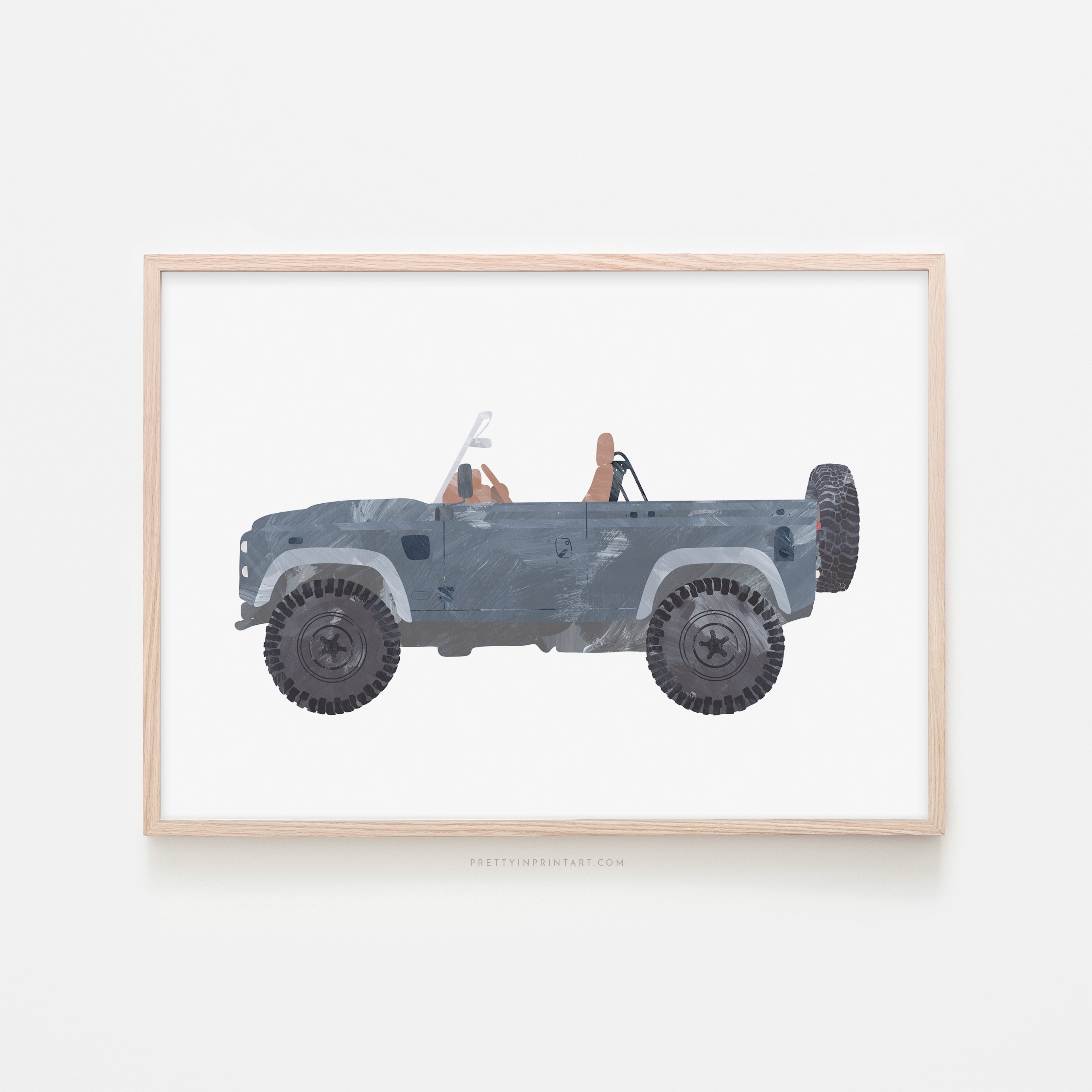 4x4 Land Rover - Blue Beach |  Framed Print