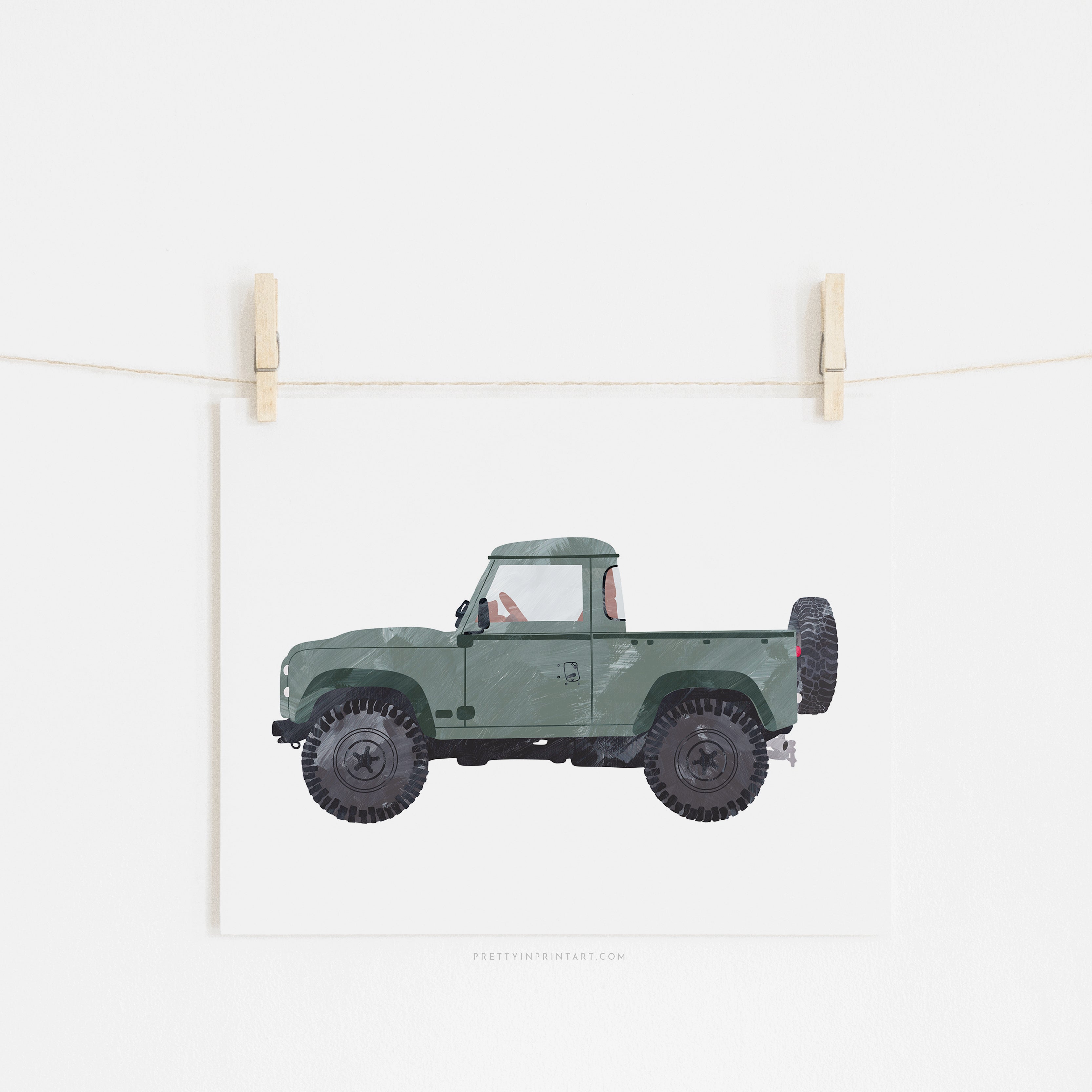 4x4 Land Rover - Green Vintage |  Unframed