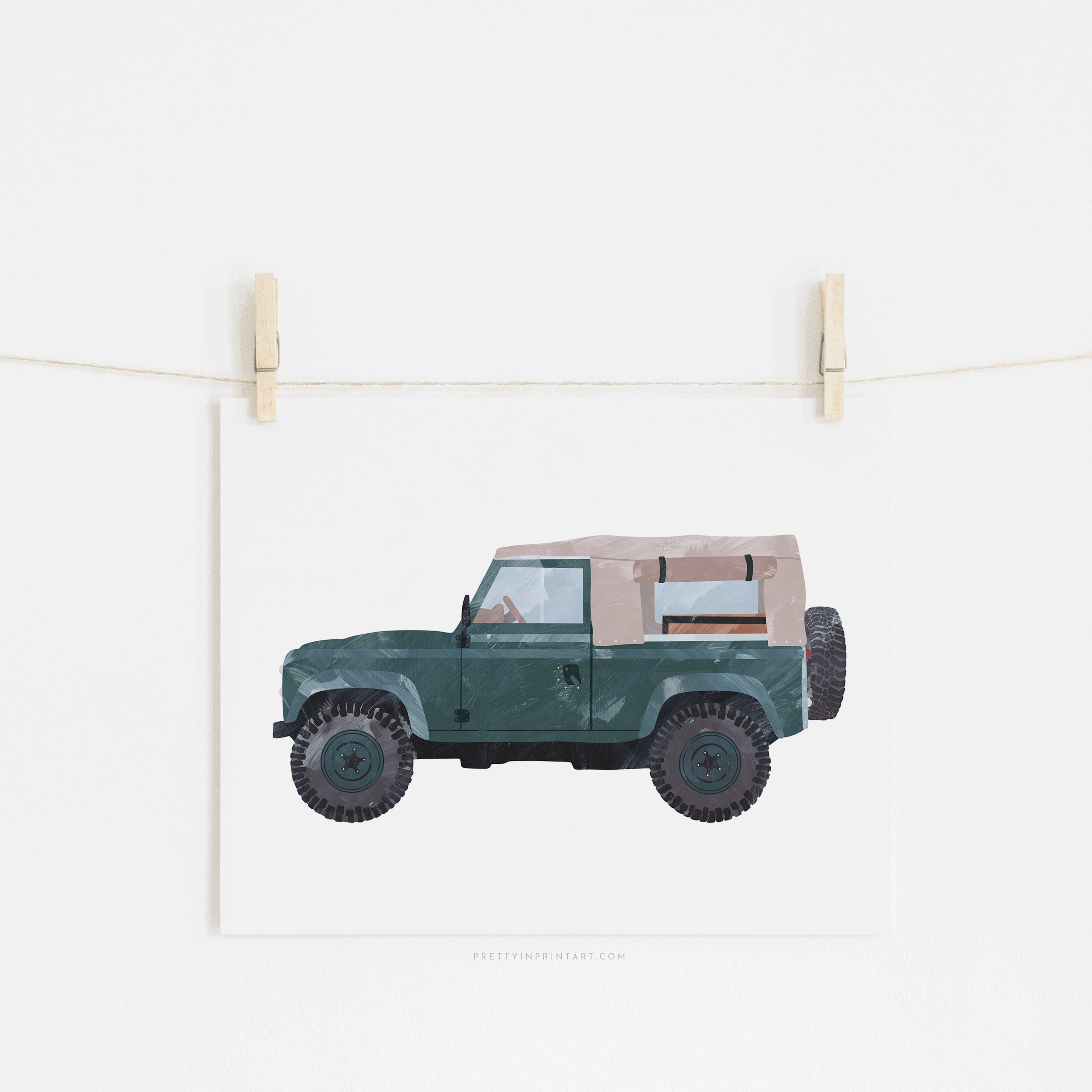 4x4 Land Rover - Green Defender |  Unframed