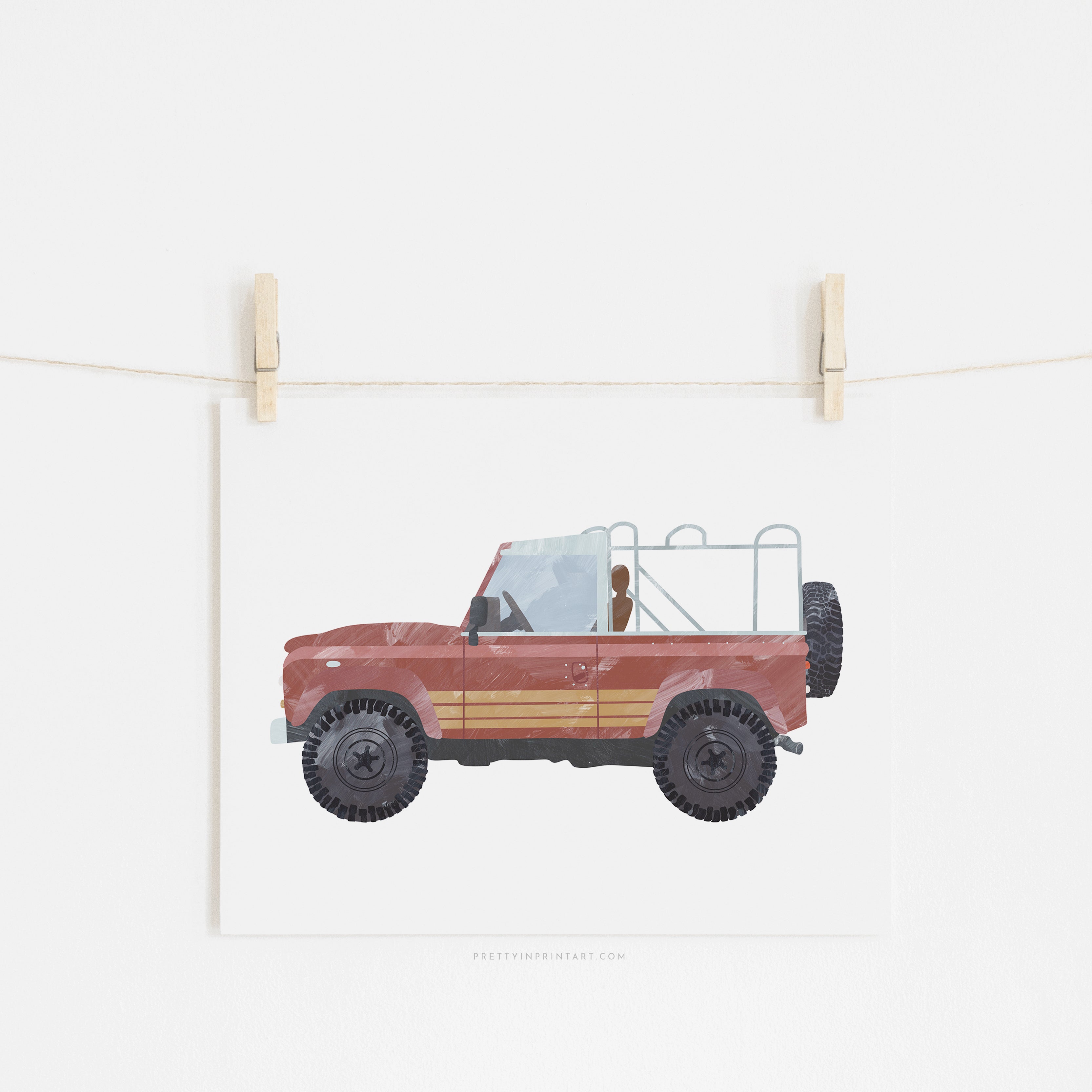 4x4 Land Rover – Red Beach | Ungerahmt