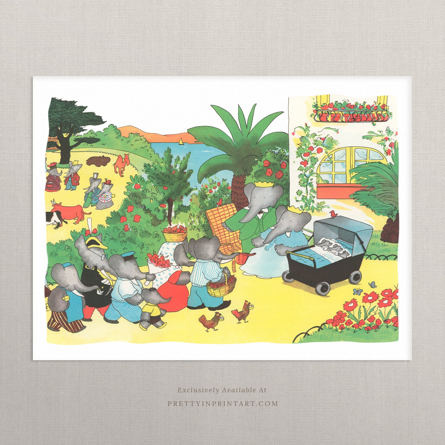 Babar New Babies |  Unframed