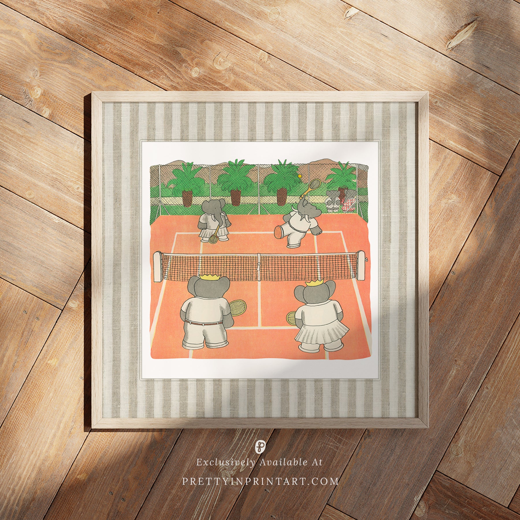 Babar Tennis Square | Gerahmter Druck