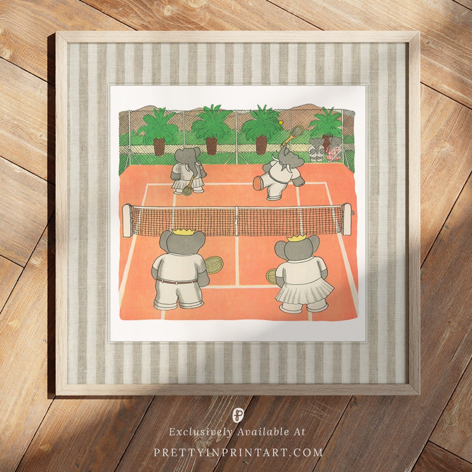 Babar Tennis Square | Gerahmter Druck