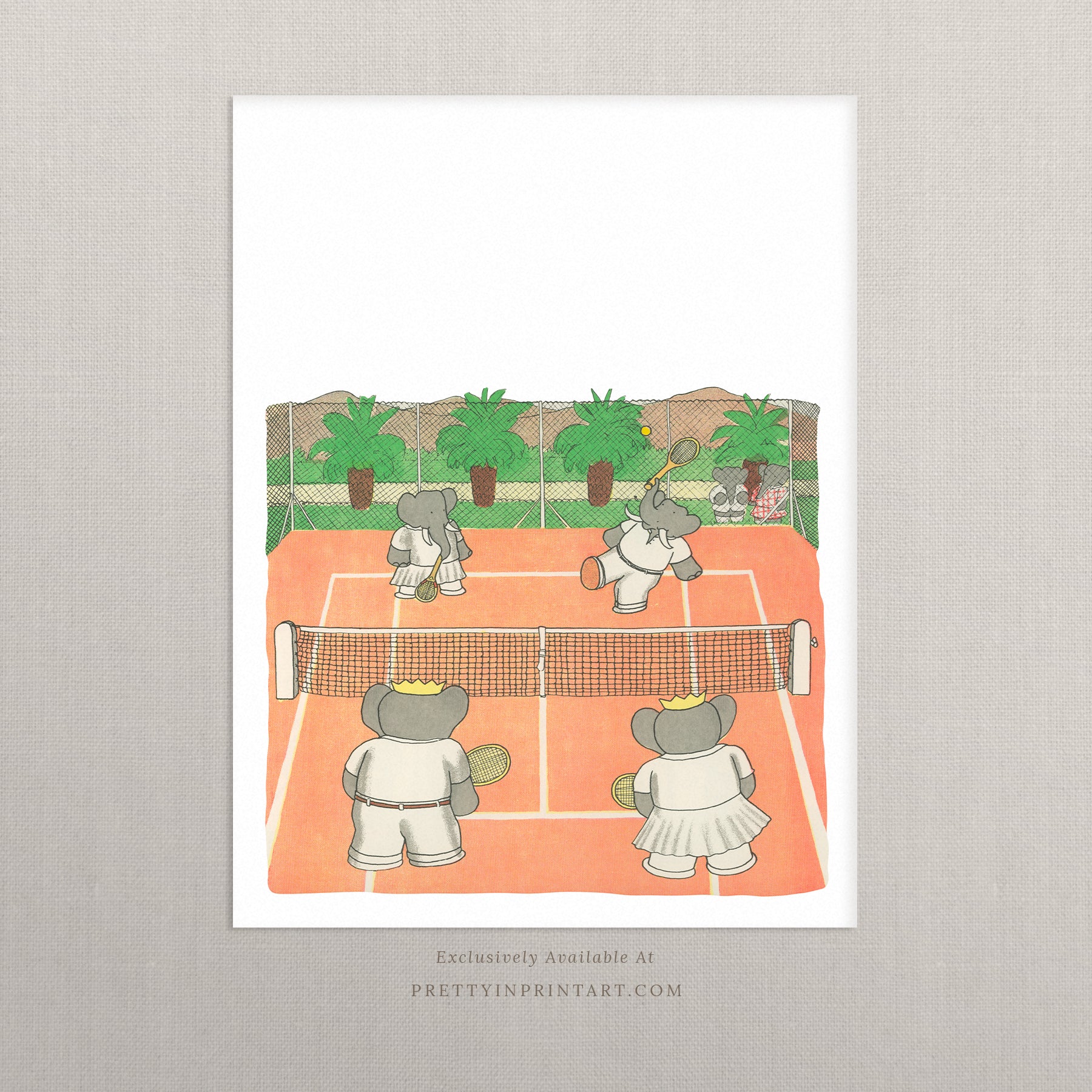 Babar Tennis Portrait |  Unframed