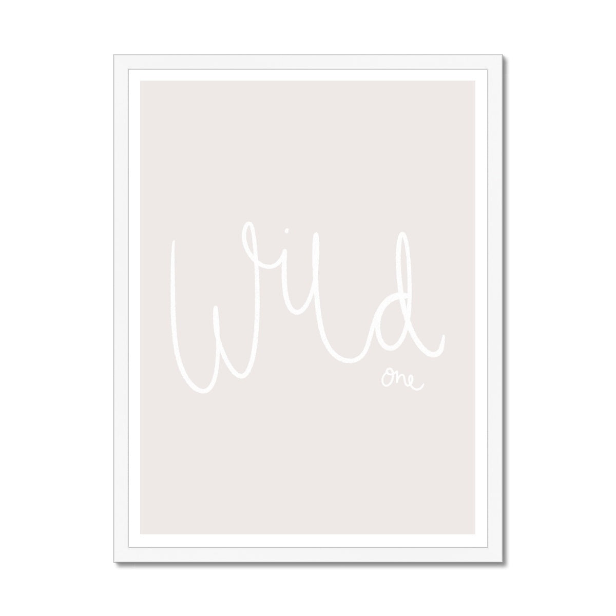 Wild One - Beige / White |  Framed Print