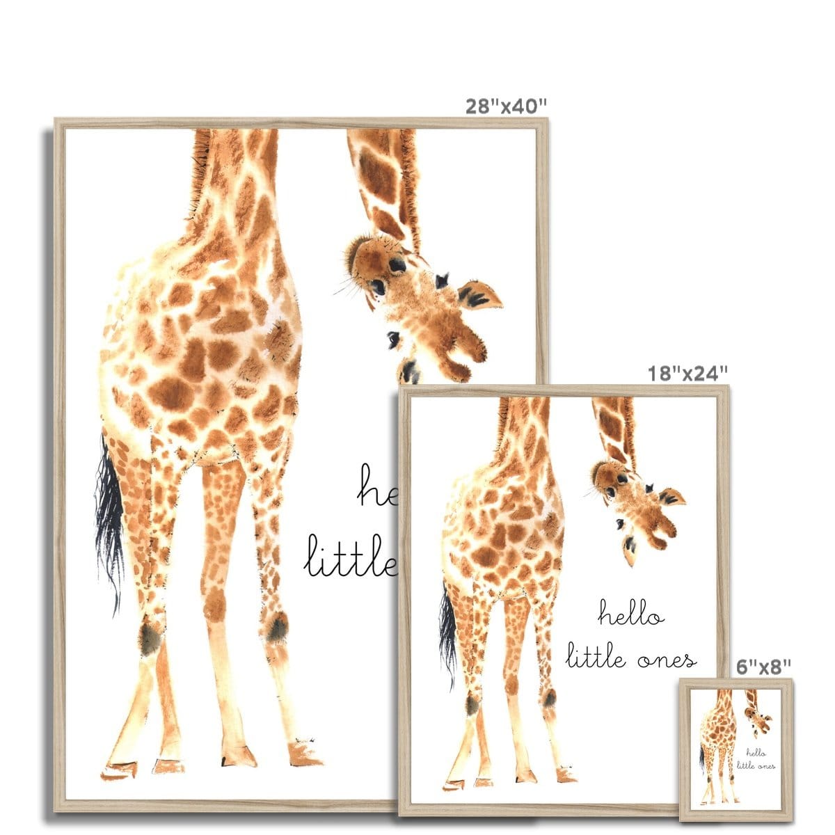 Twins - Hello Little One Giraffe |  Framed Print