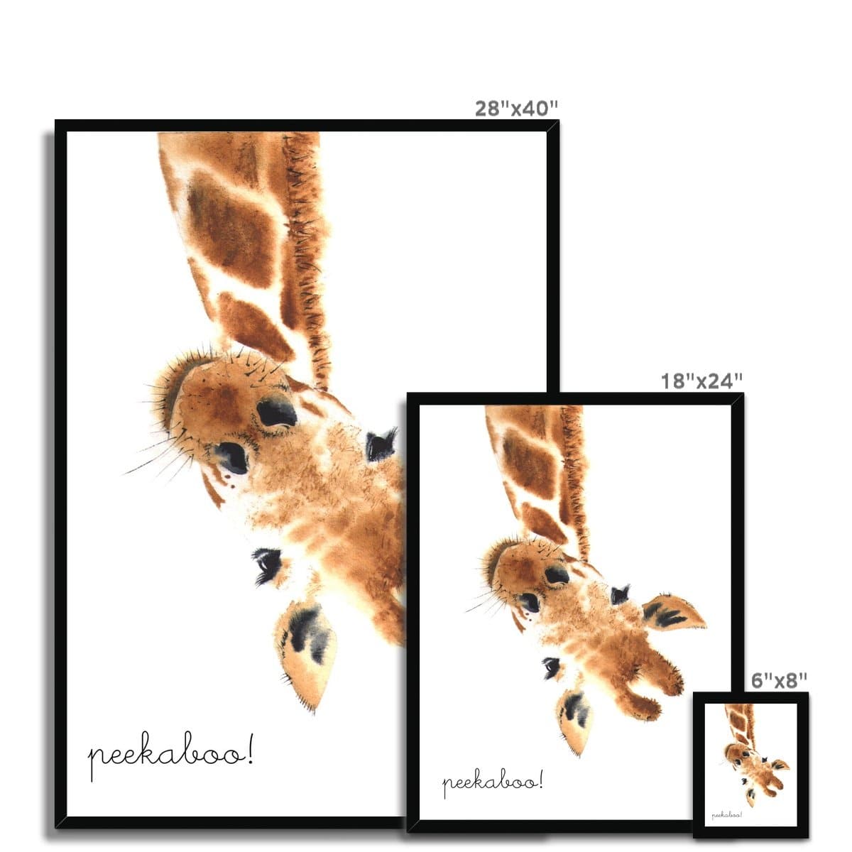 Peekaboo Giraffe |  Framed Print