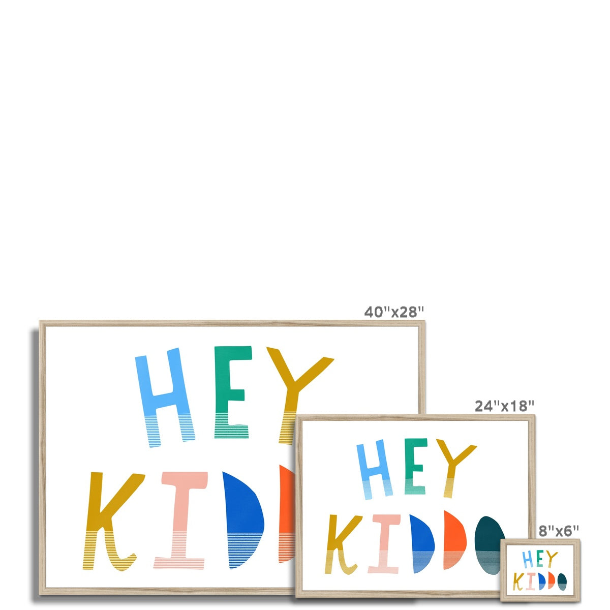 Hey Kiddo - Brights (Landscape) |  Framed Print