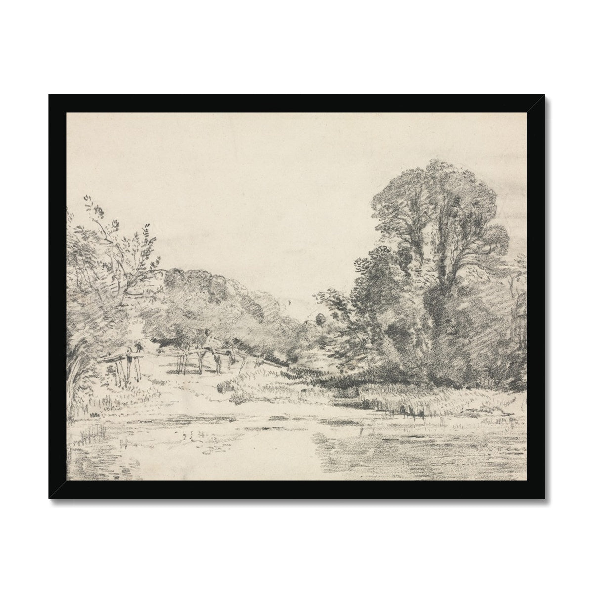 Pencil Sketch, Landscape 00729 |  Framed Print