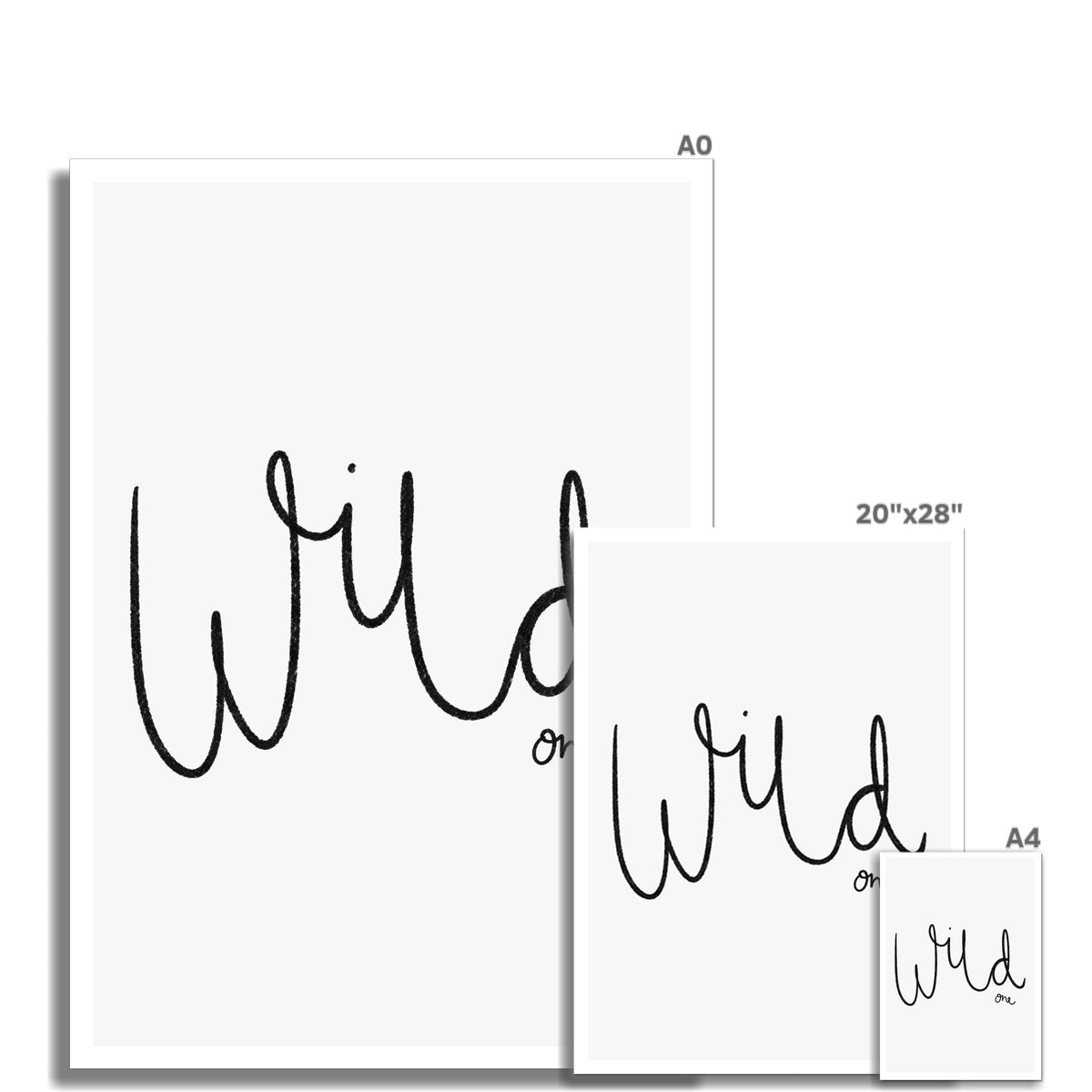 Wild One - Black, Grey |  Unframed